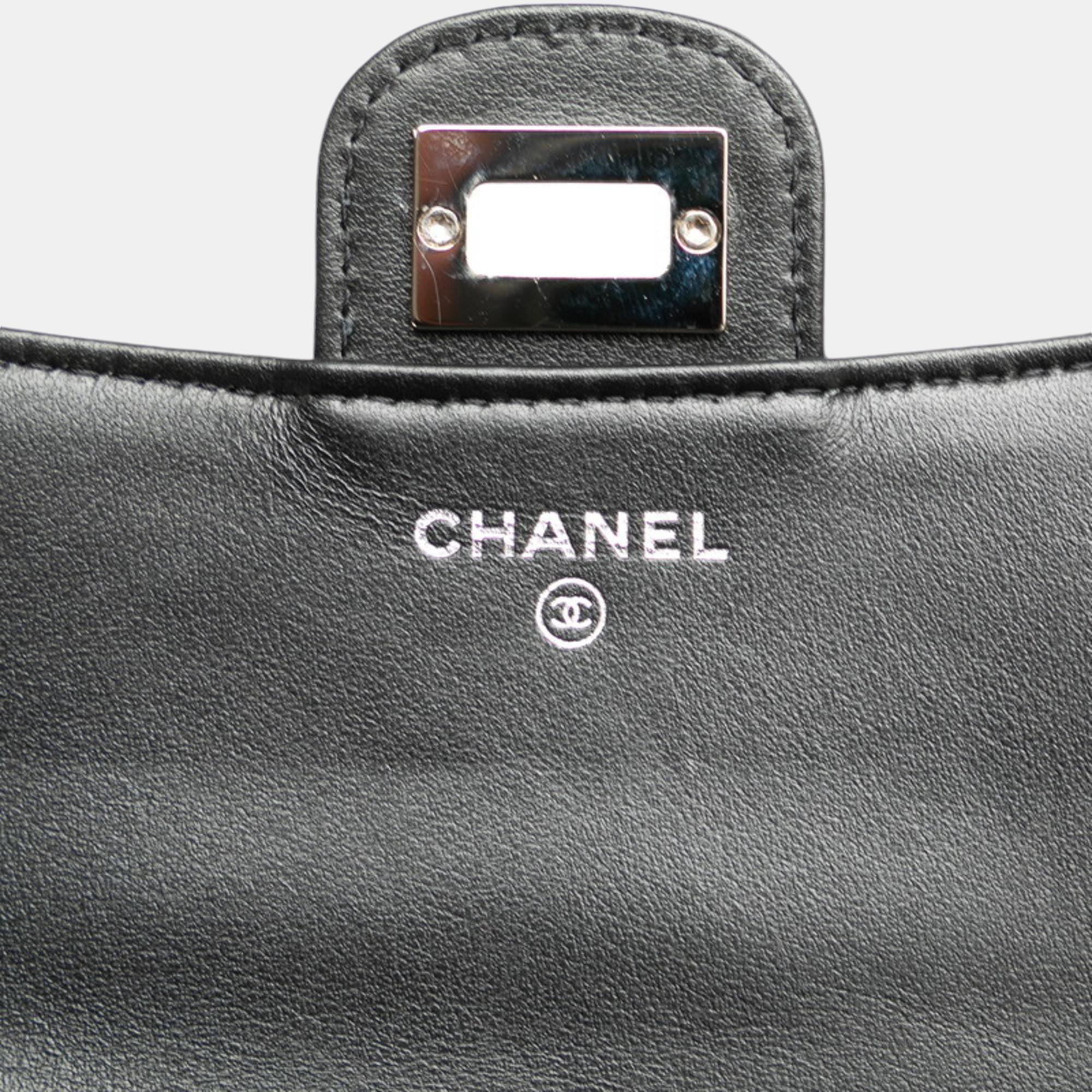 Chanel Black Lambskin Chevron V-stitch Chain Shoulder Bag