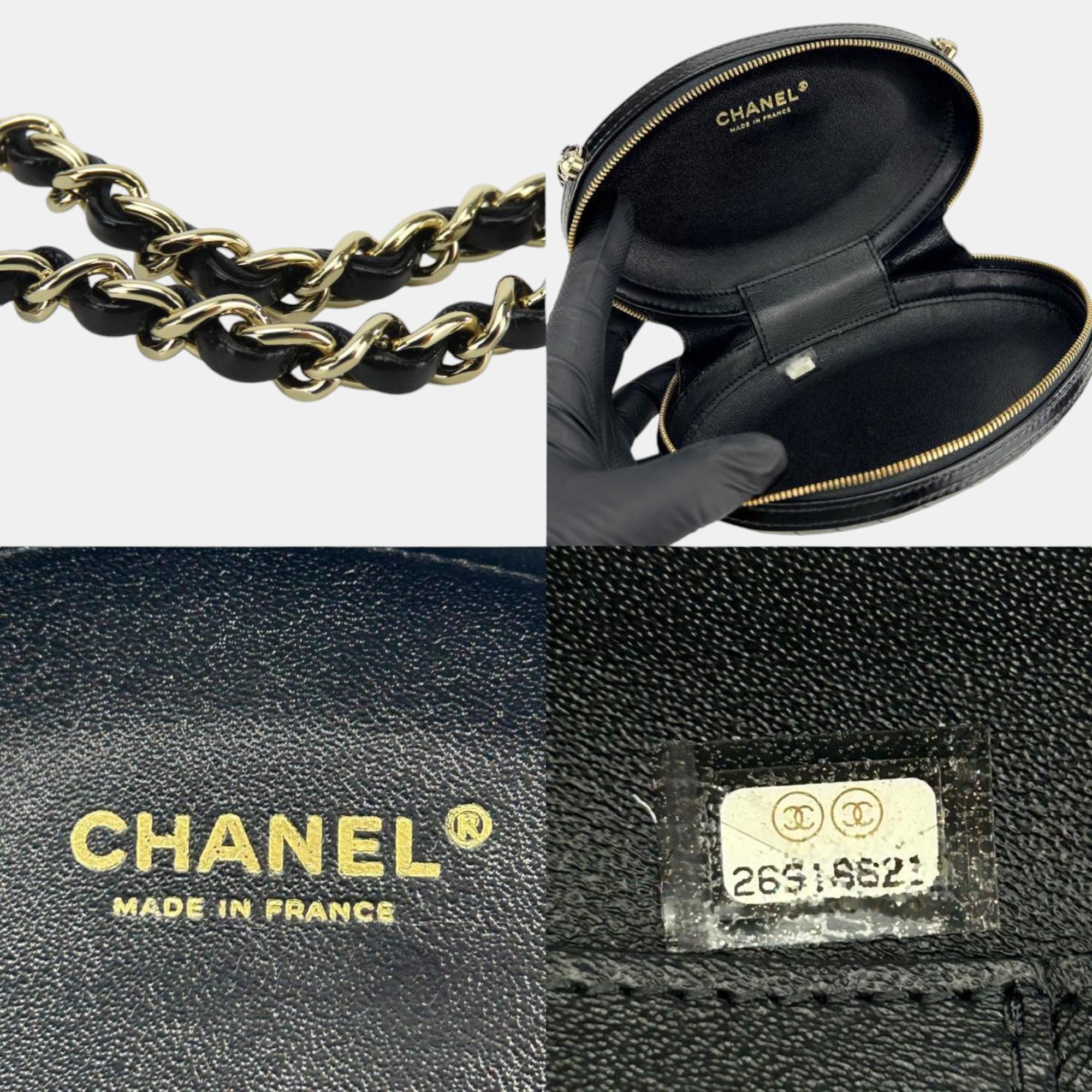 Chanel Black Leather La Pausa V Stitch 26 Chain Shoulder Bag