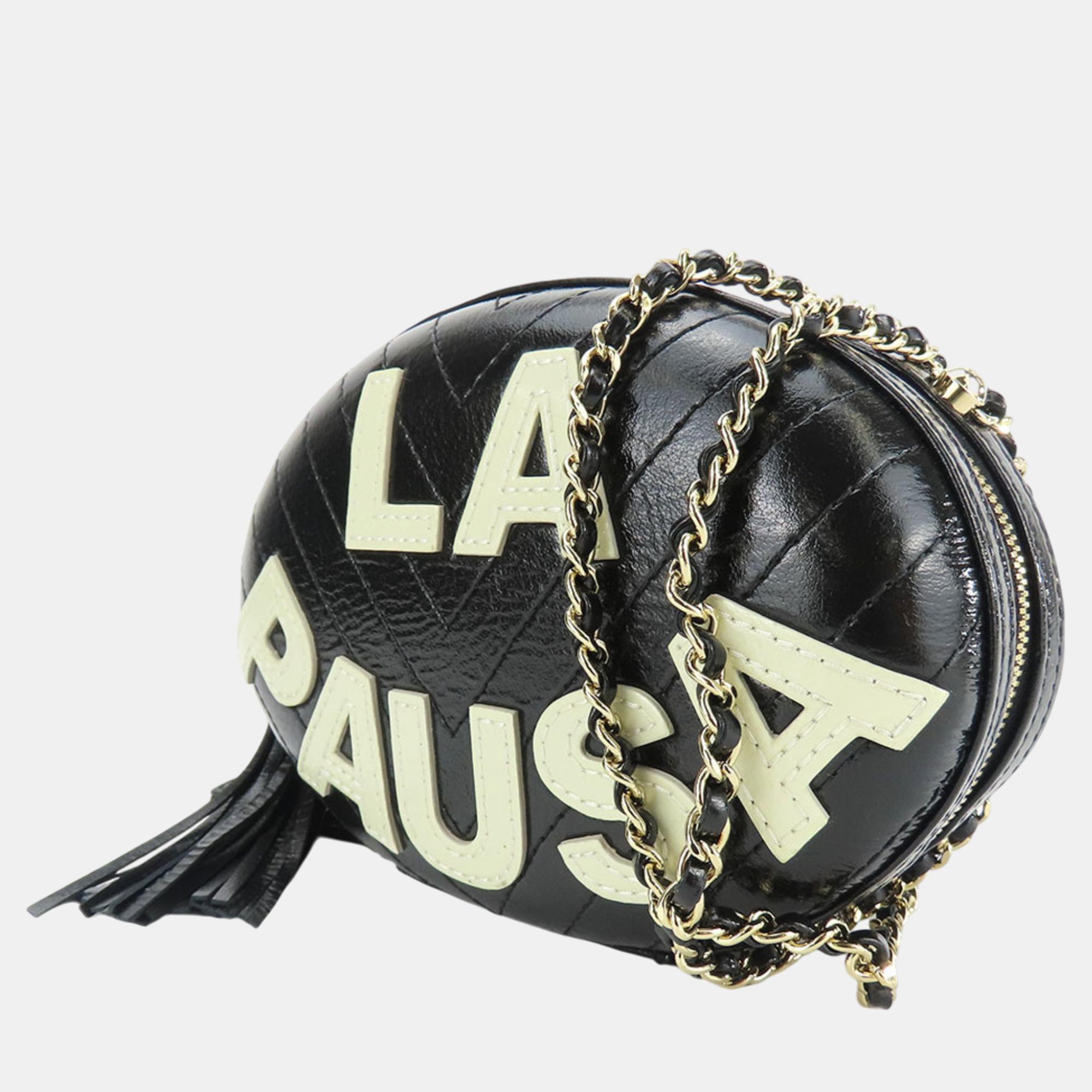 Chanel Black Leather La Pausa V Stitch 26 Chain Shoulder Bag