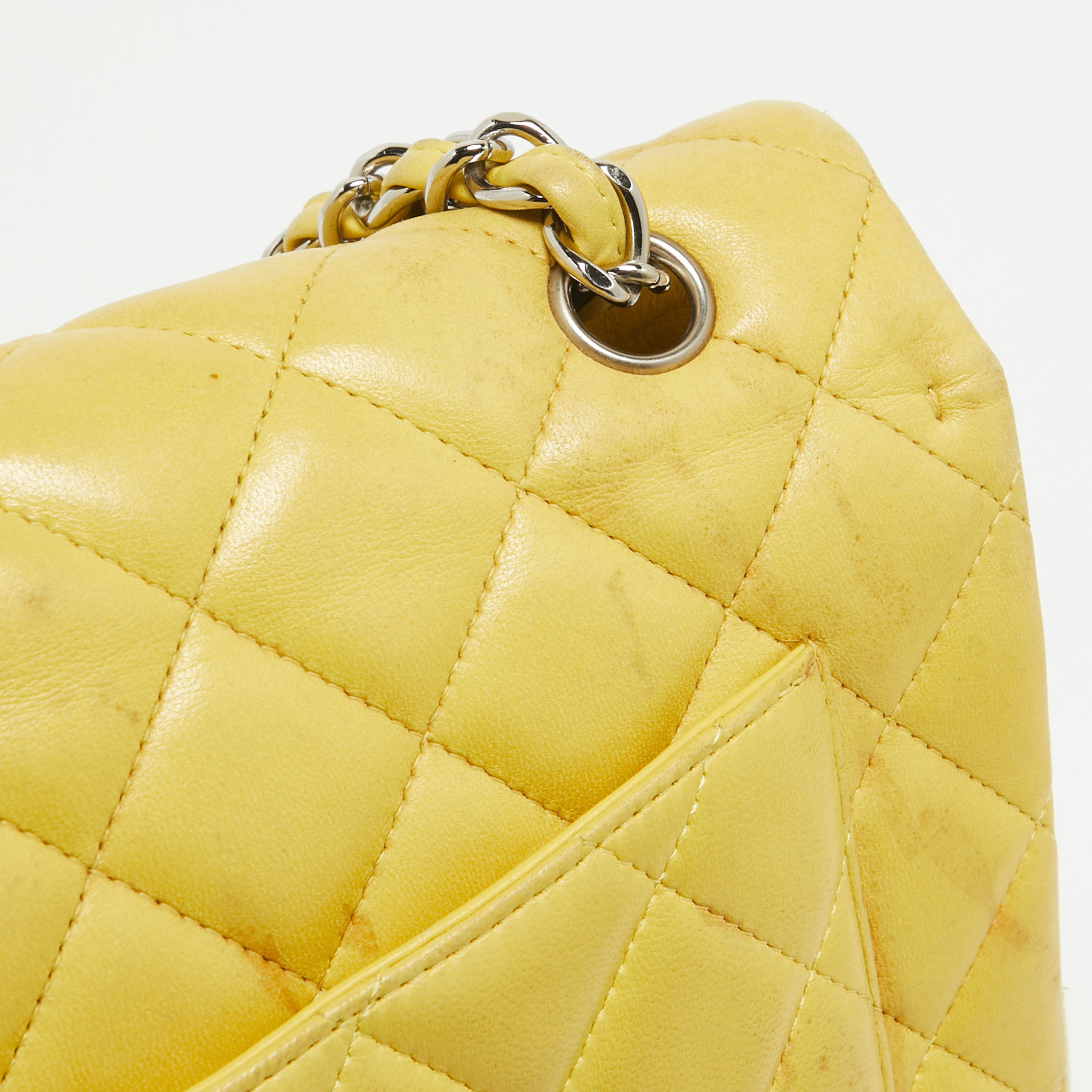 Chanel Yellow Quilted Leather Maxi Classic Single Flap Bag