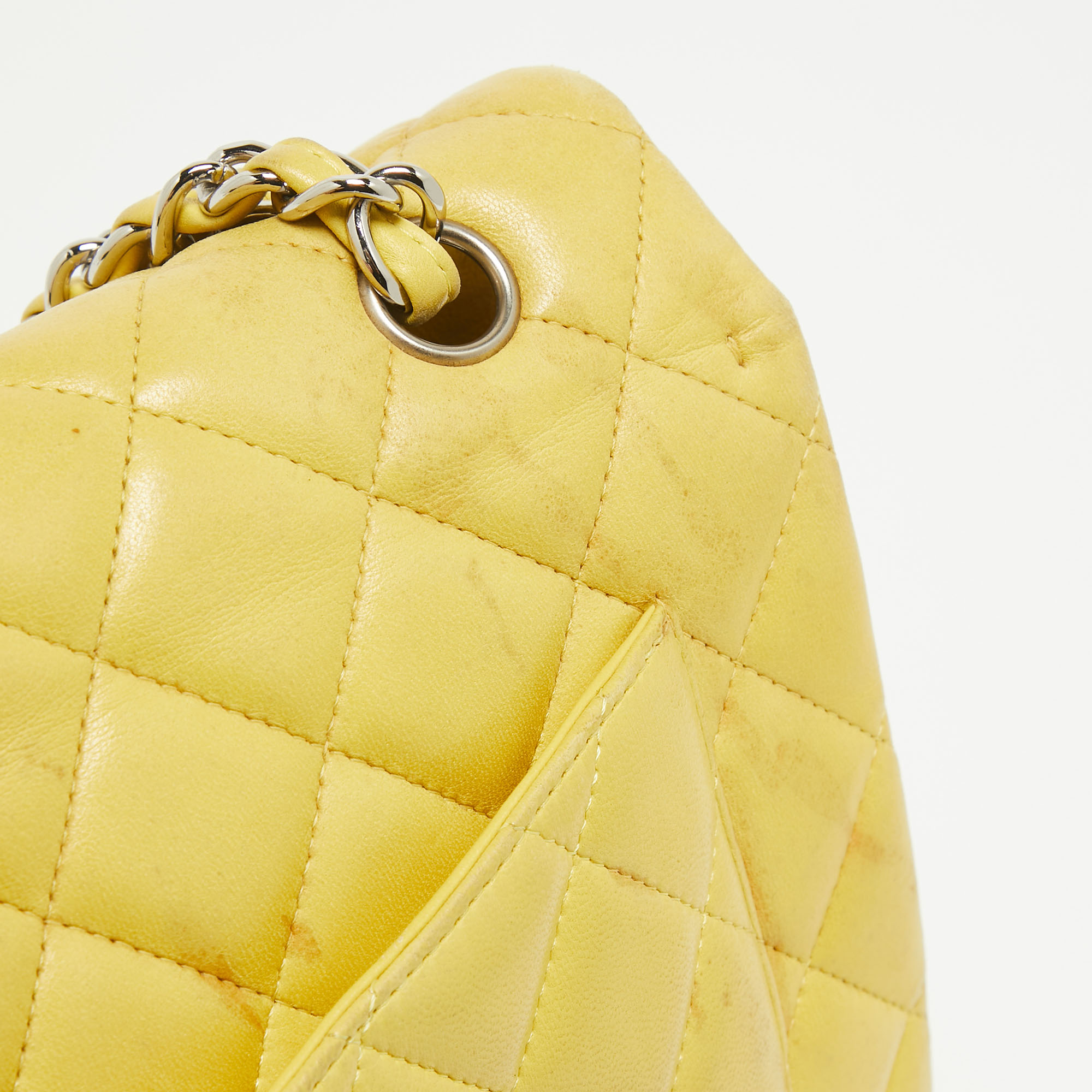 Chanel Yellow Quilted Leather Maxi Classic Single Flap Bag