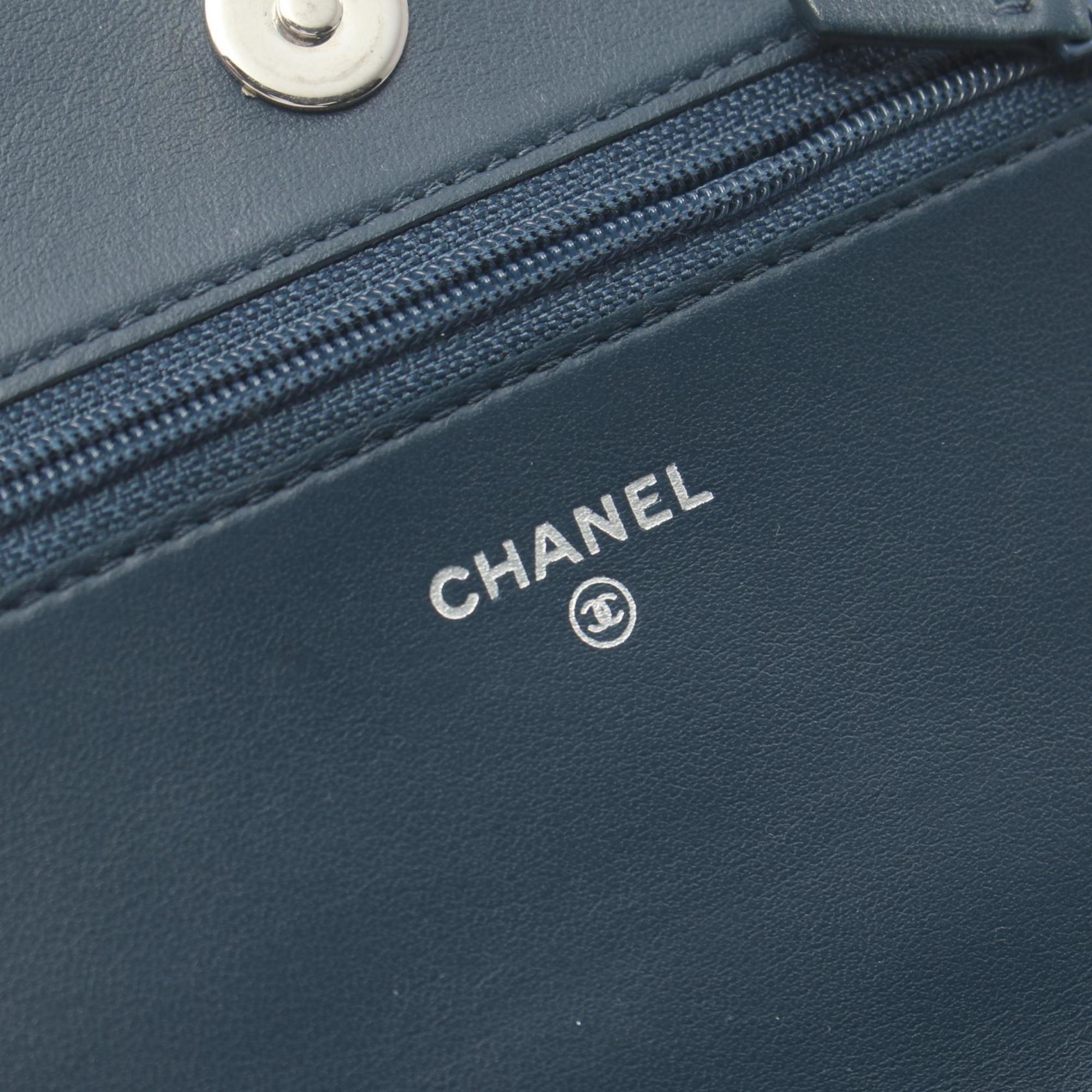 Chanel Navy Caviar Skin Matelasse Boy Shoulder Bag