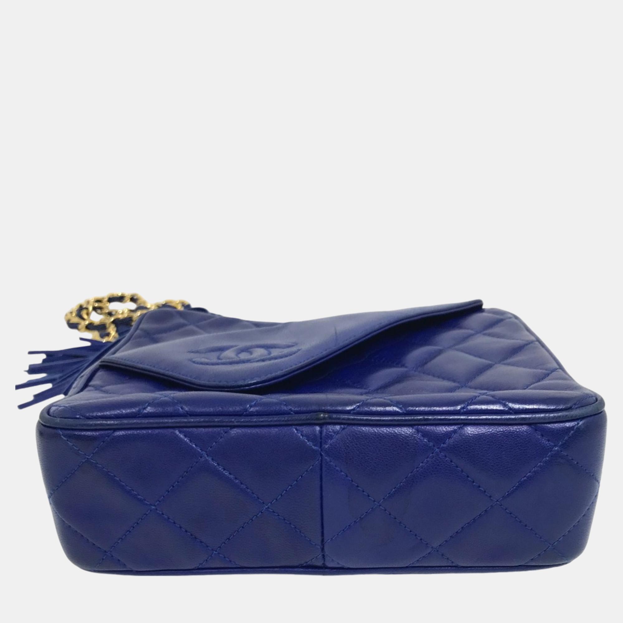 Chanel Blue CC Mark CC Shawl Shoulder Bag