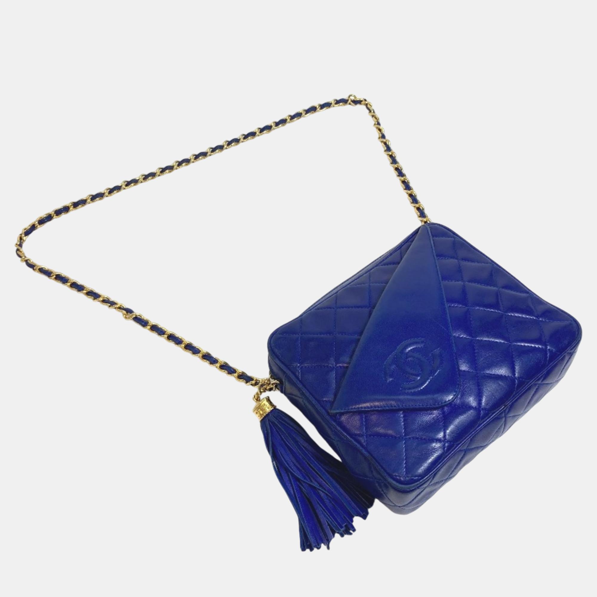 Chanel Blue CC Mark CC Shawl Shoulder Bag