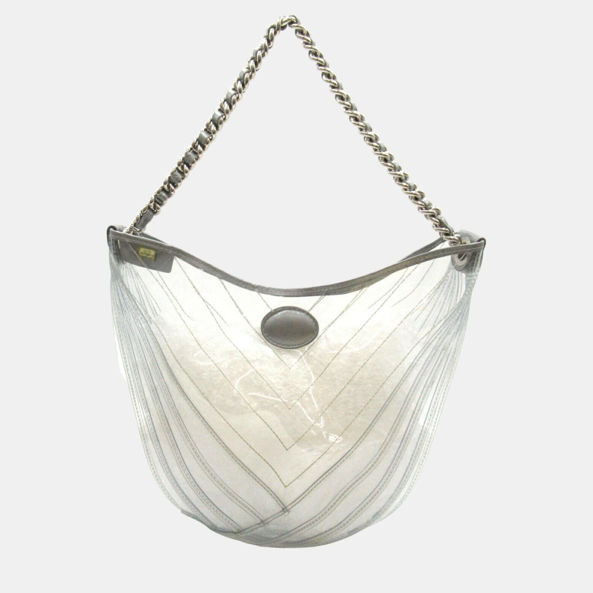 Chanel Silver Vinyl Chain Shoulder Bag