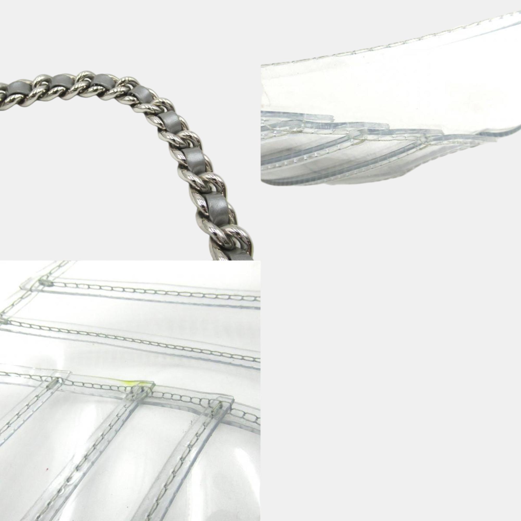 Chanel Silver Vinyl Chain Shoulder Bag