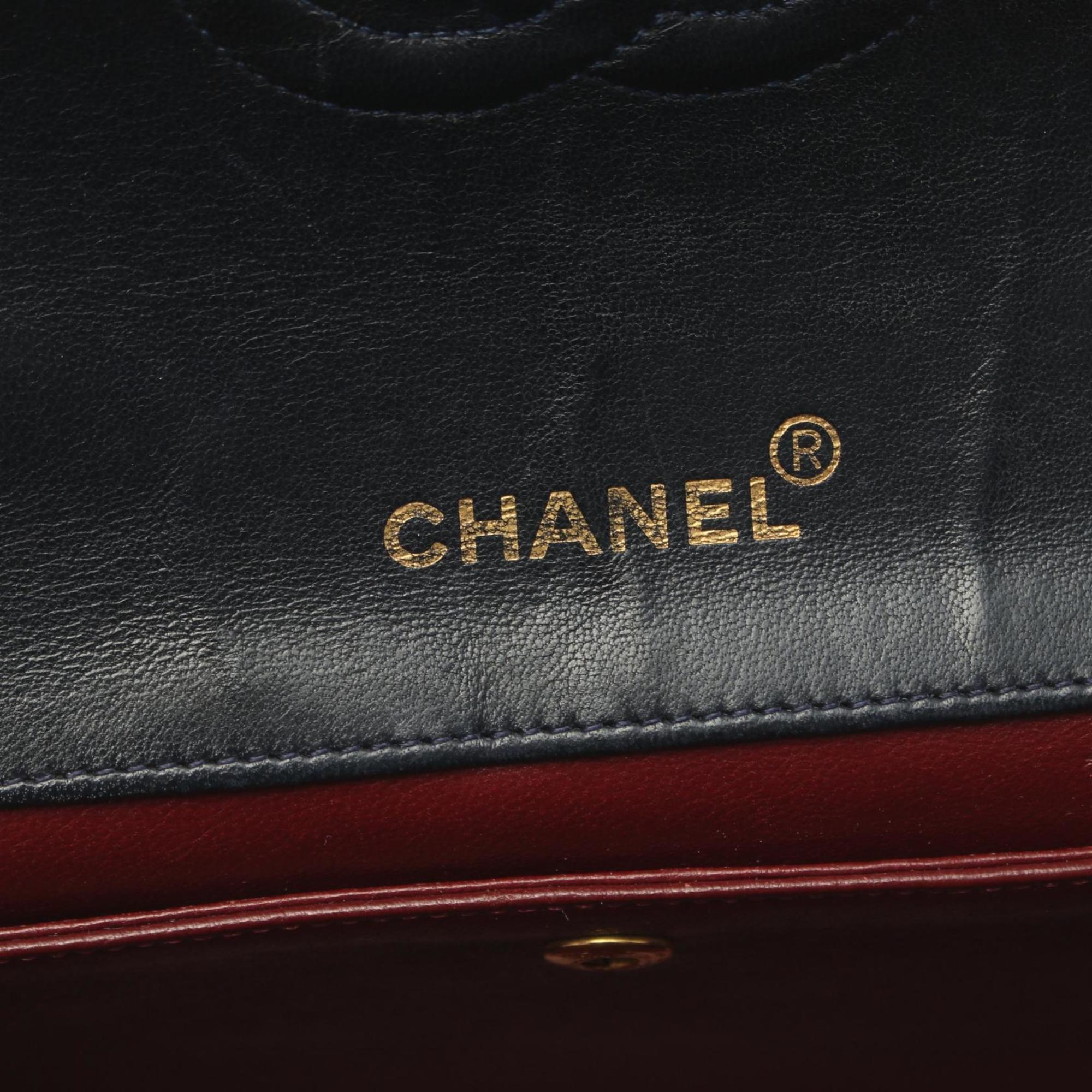 Chanel Navy Lambskin Matelasse Shoulder Bag