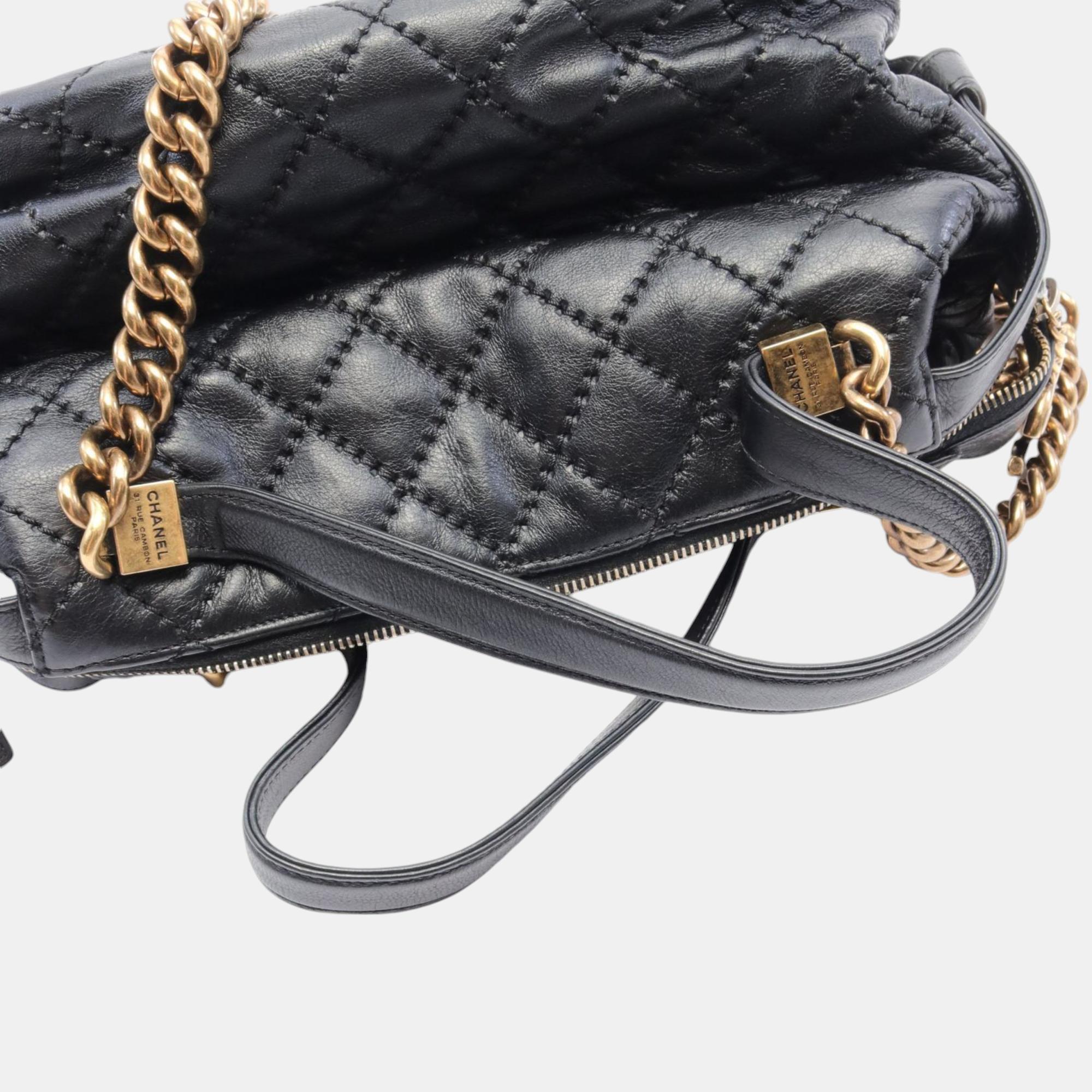 Chanel Black Leather Ultra Stitch Shoulder Bag