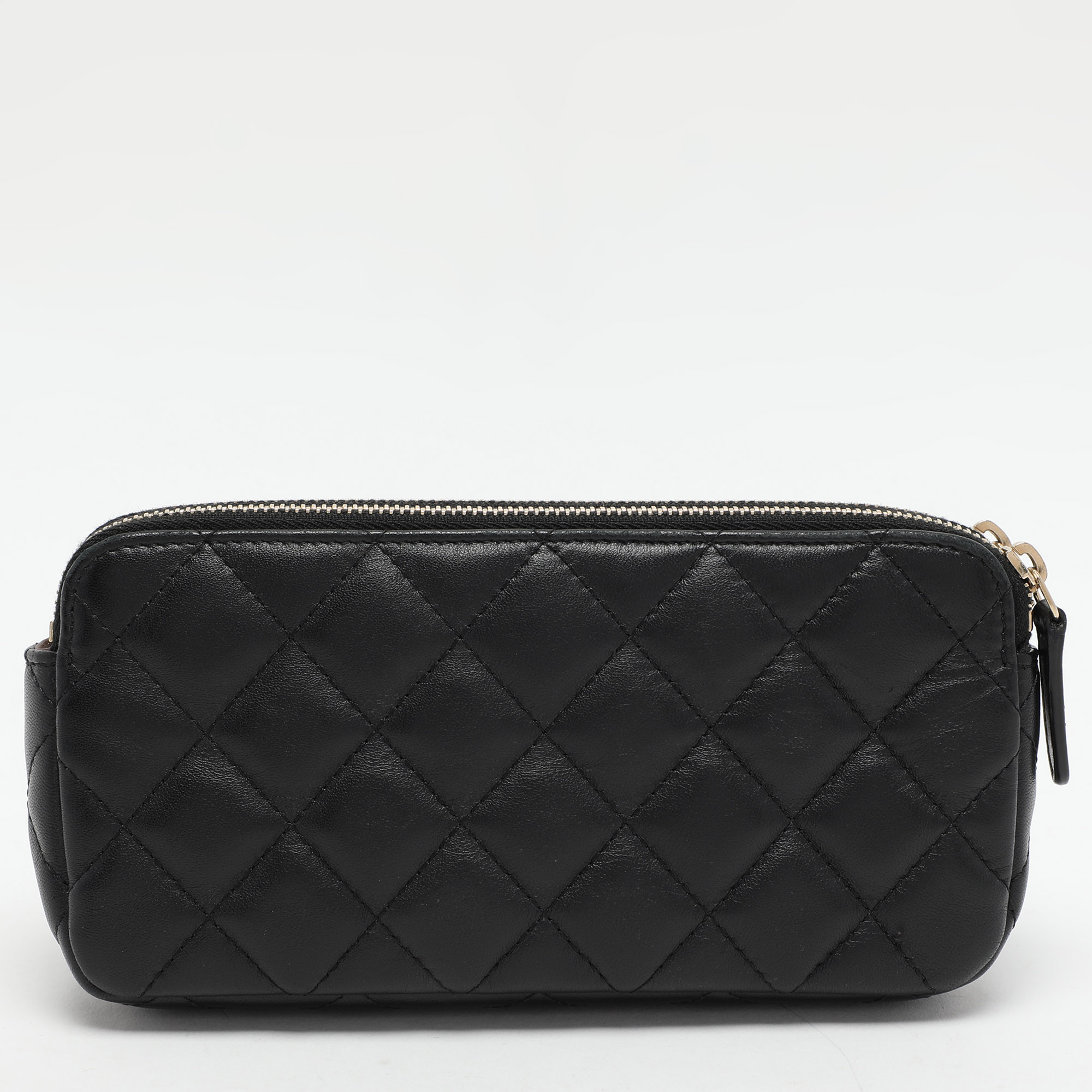 Chanel Black Quilted Leather CC Wallet On Chain