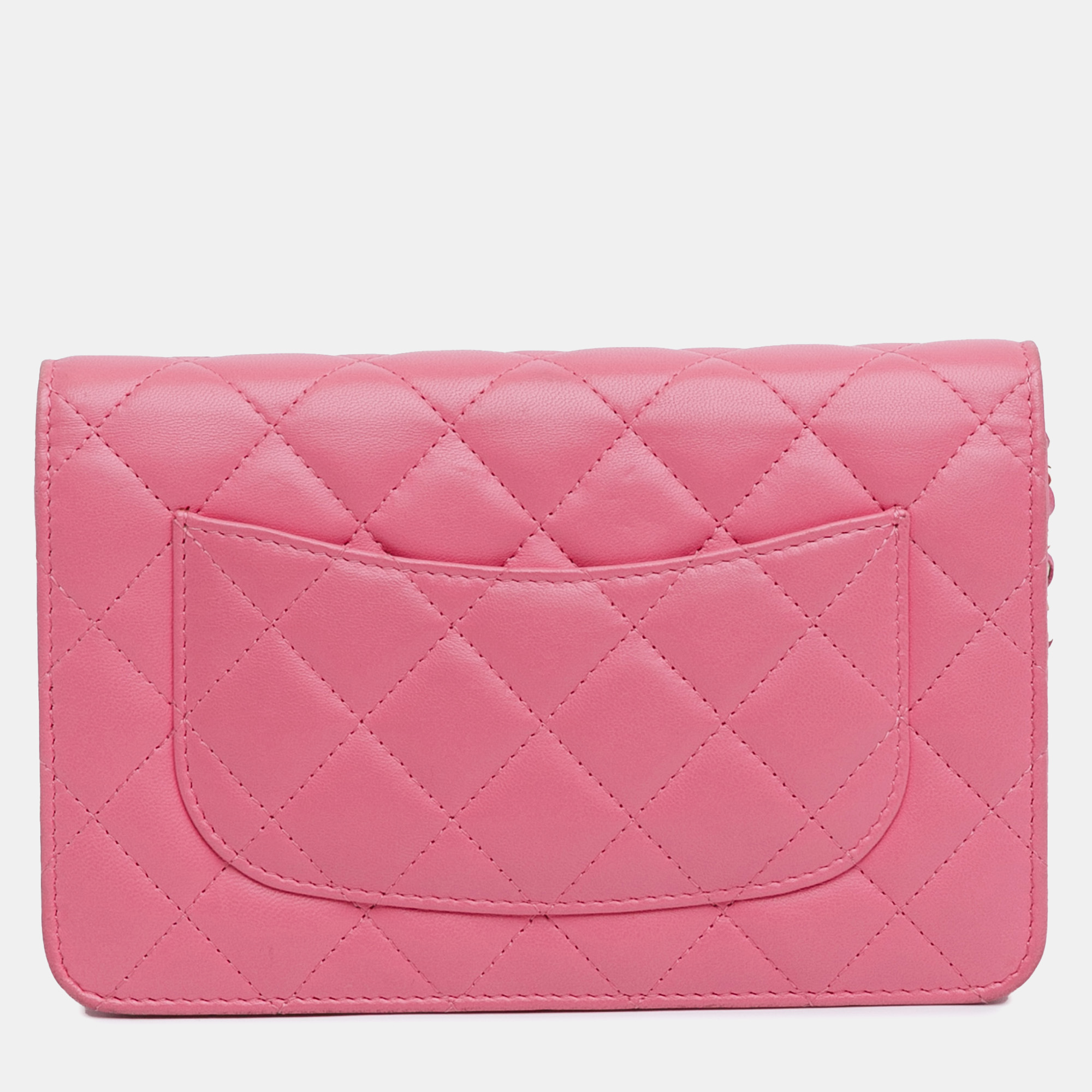 Chanel Pink Quilted Lambskin Emoticon Wallet On Chain