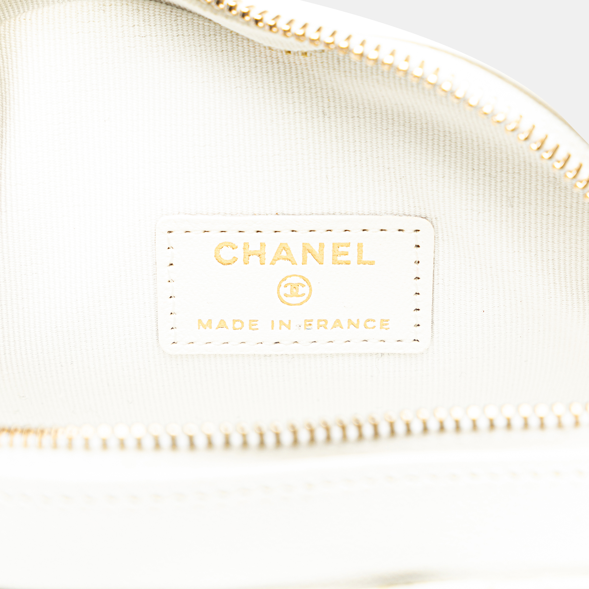 Chanel White Quilted Lambskin Mini CC “In Love” Heart Bag