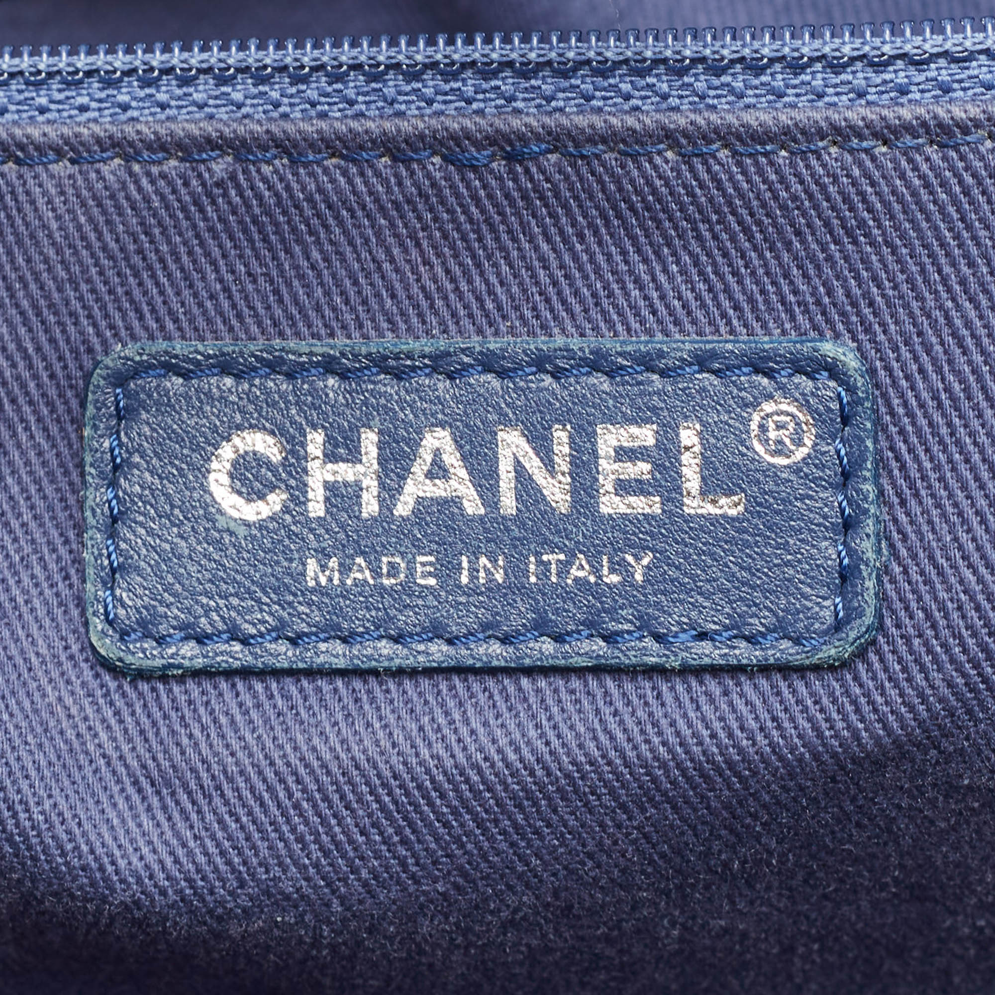 Chanel Blue Tweed Large Deauville Shopping Tote