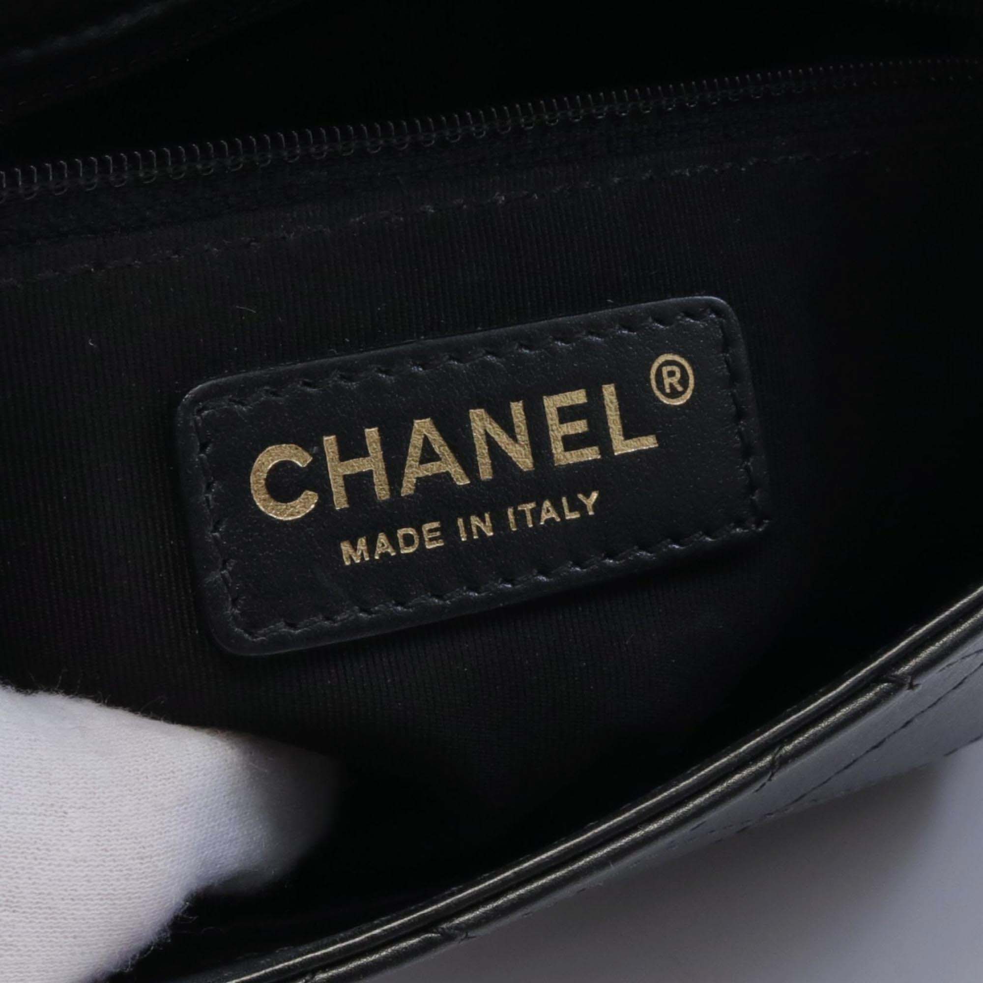 Chanel Black Leather Matelasse Waist Bag