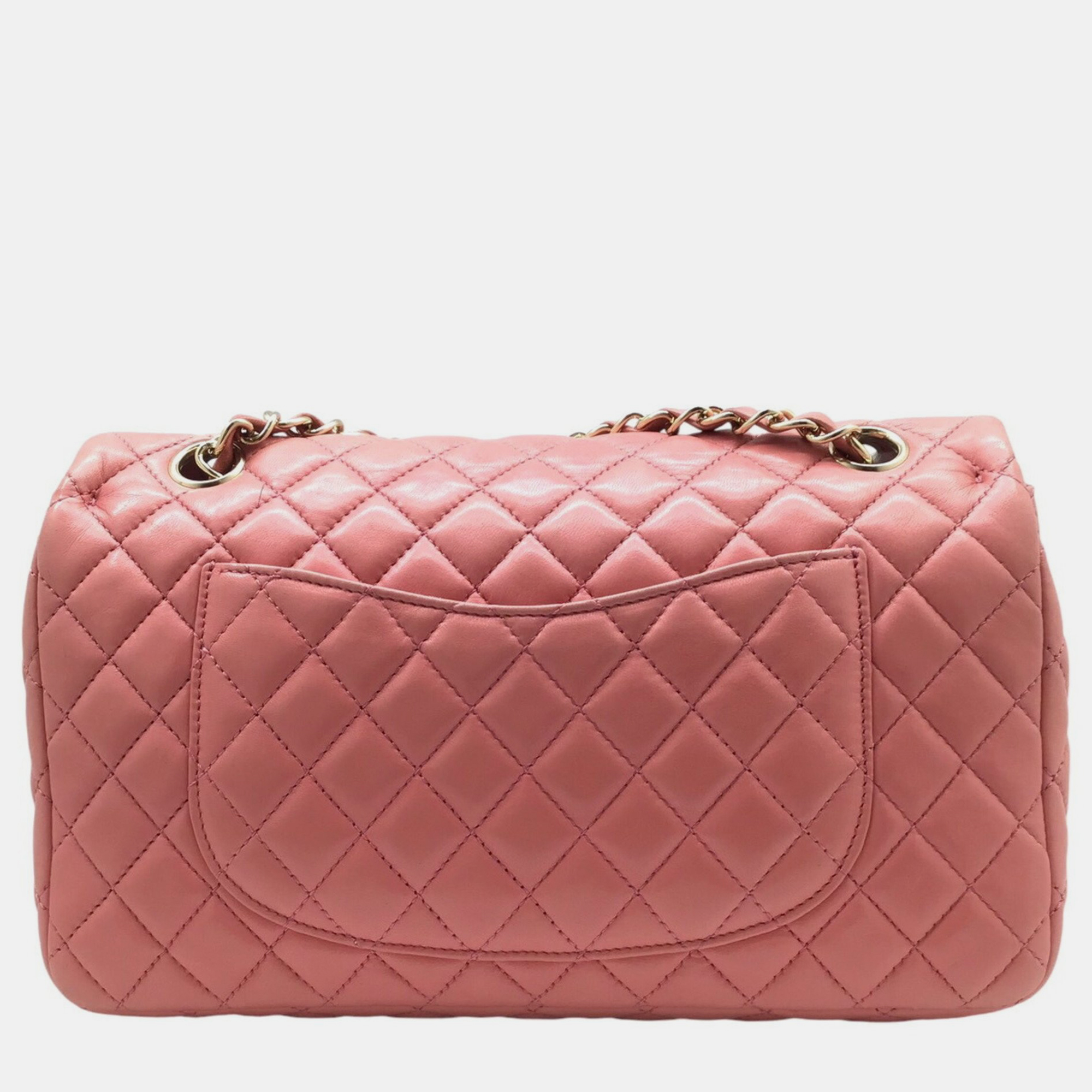 Chanel Pink Leather Matelasse Valentine Chain Shoulder Bag