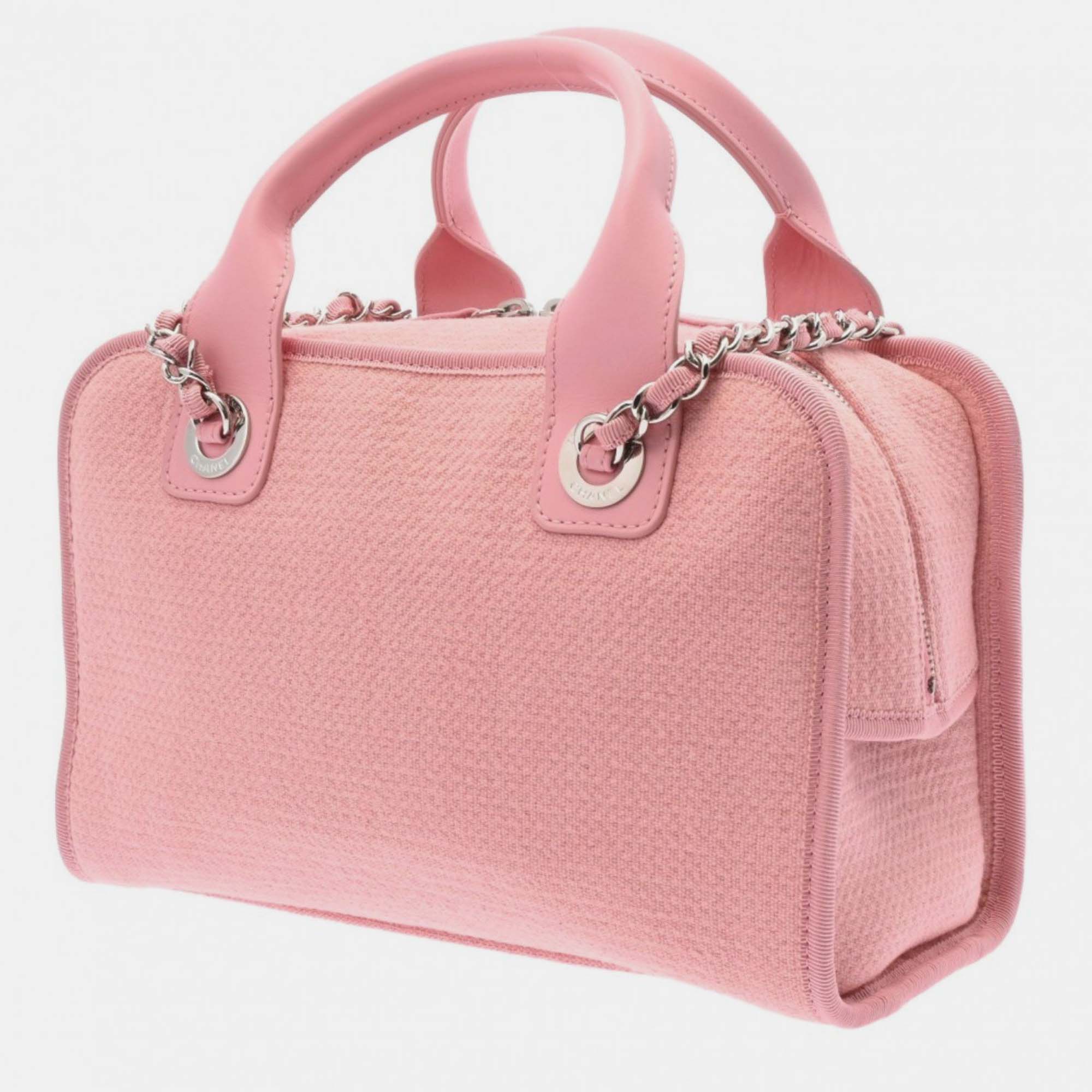 Chanel Pink Canvas Deauville Bowling Bag