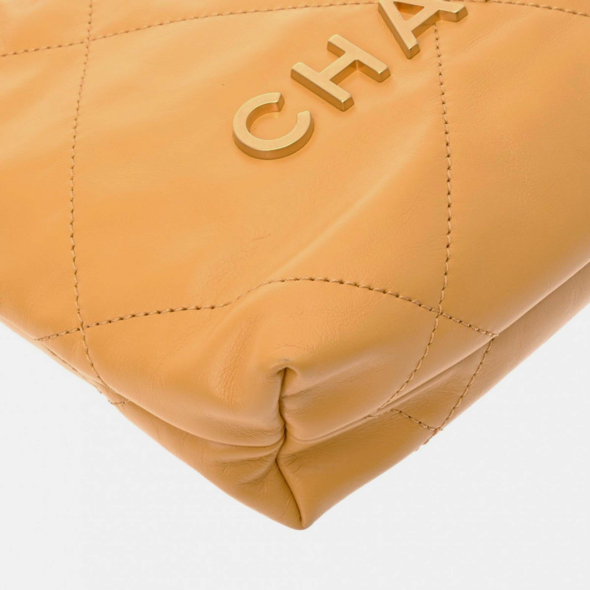 Chanel Yellow Shiny Calfskin Chanel 22 Chain Shoulder Bag