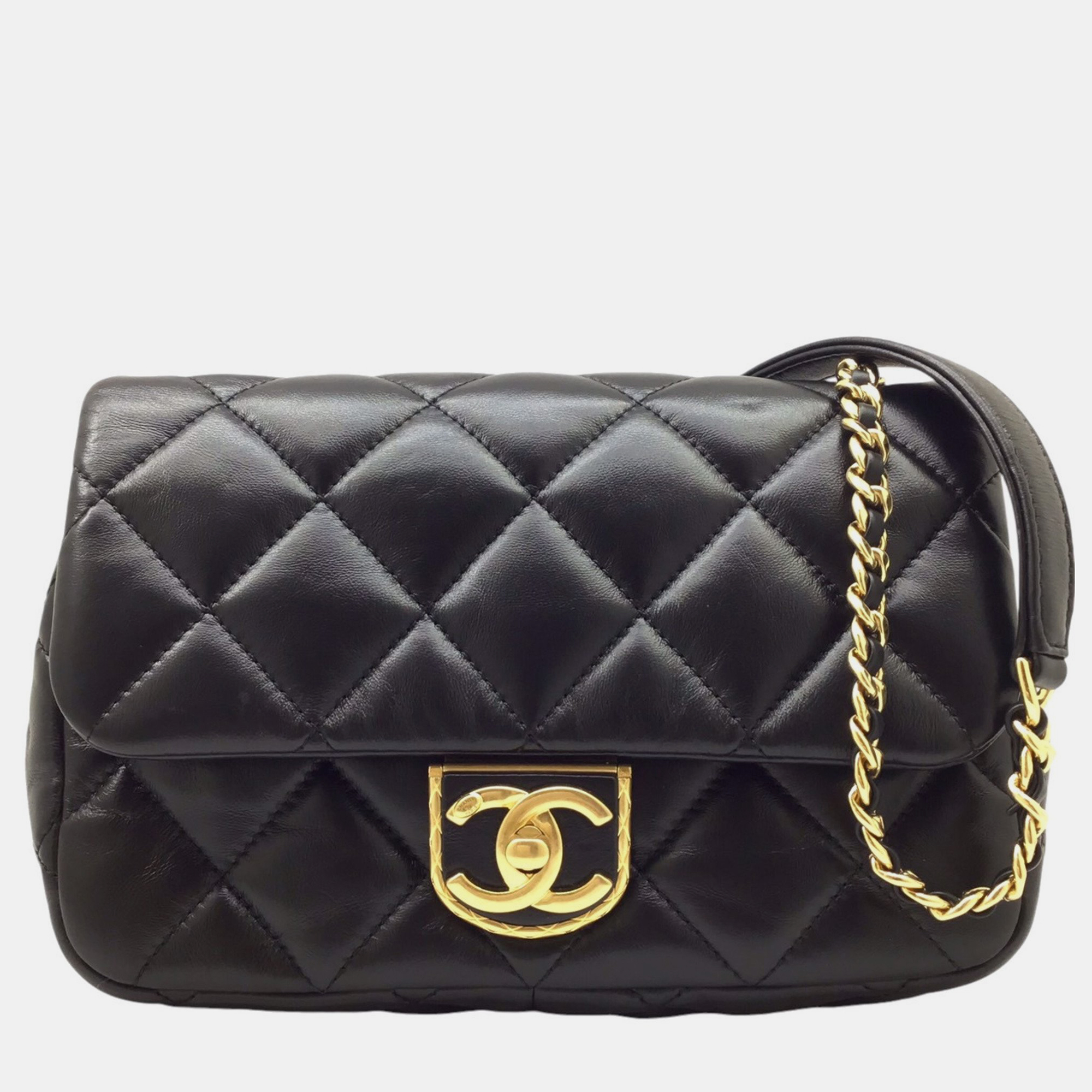 Chanel Ramsun Black Matelasse Flap Chain Shoulder Bag