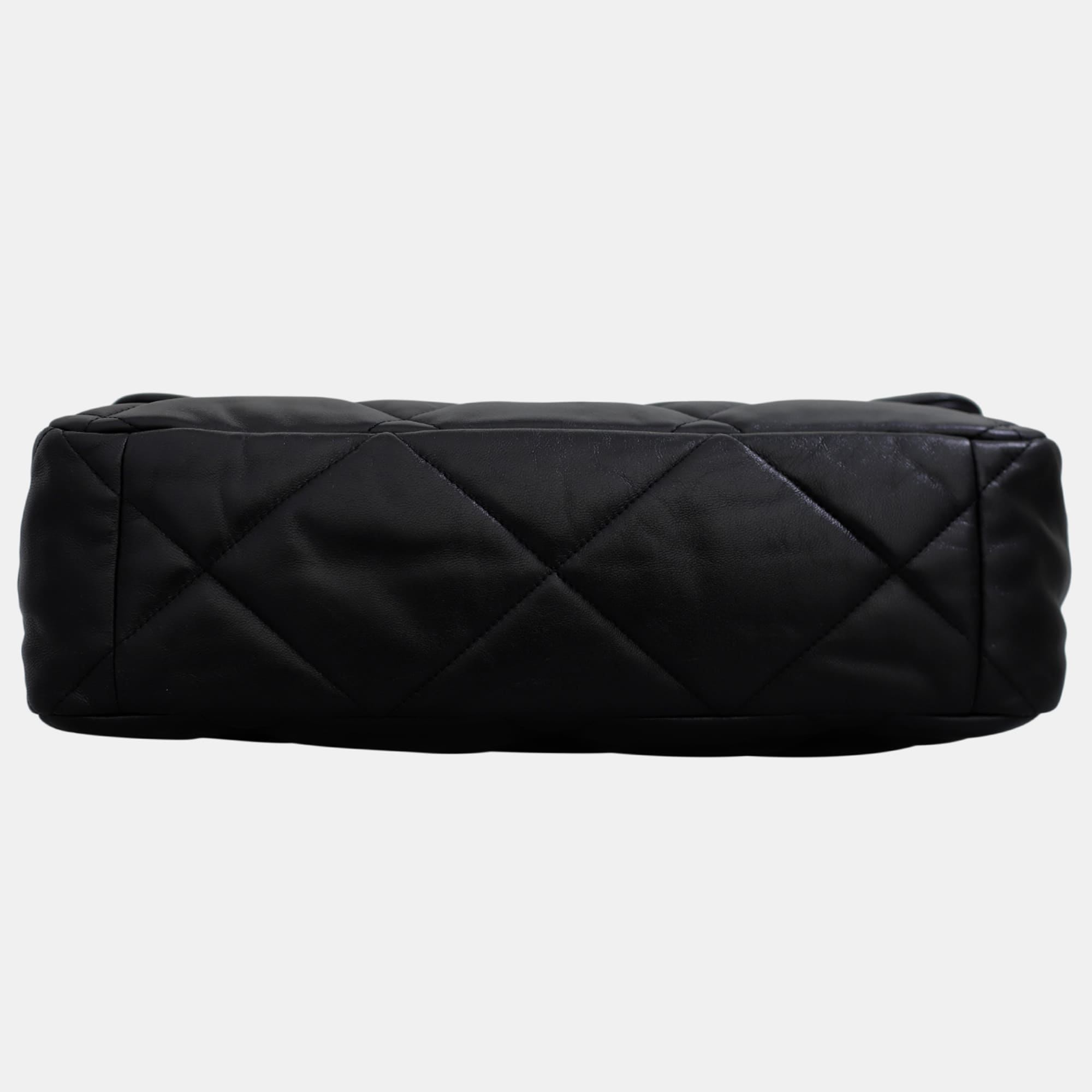 Chanel Black Lambskin Leather Chanel 19 Maxi Bag