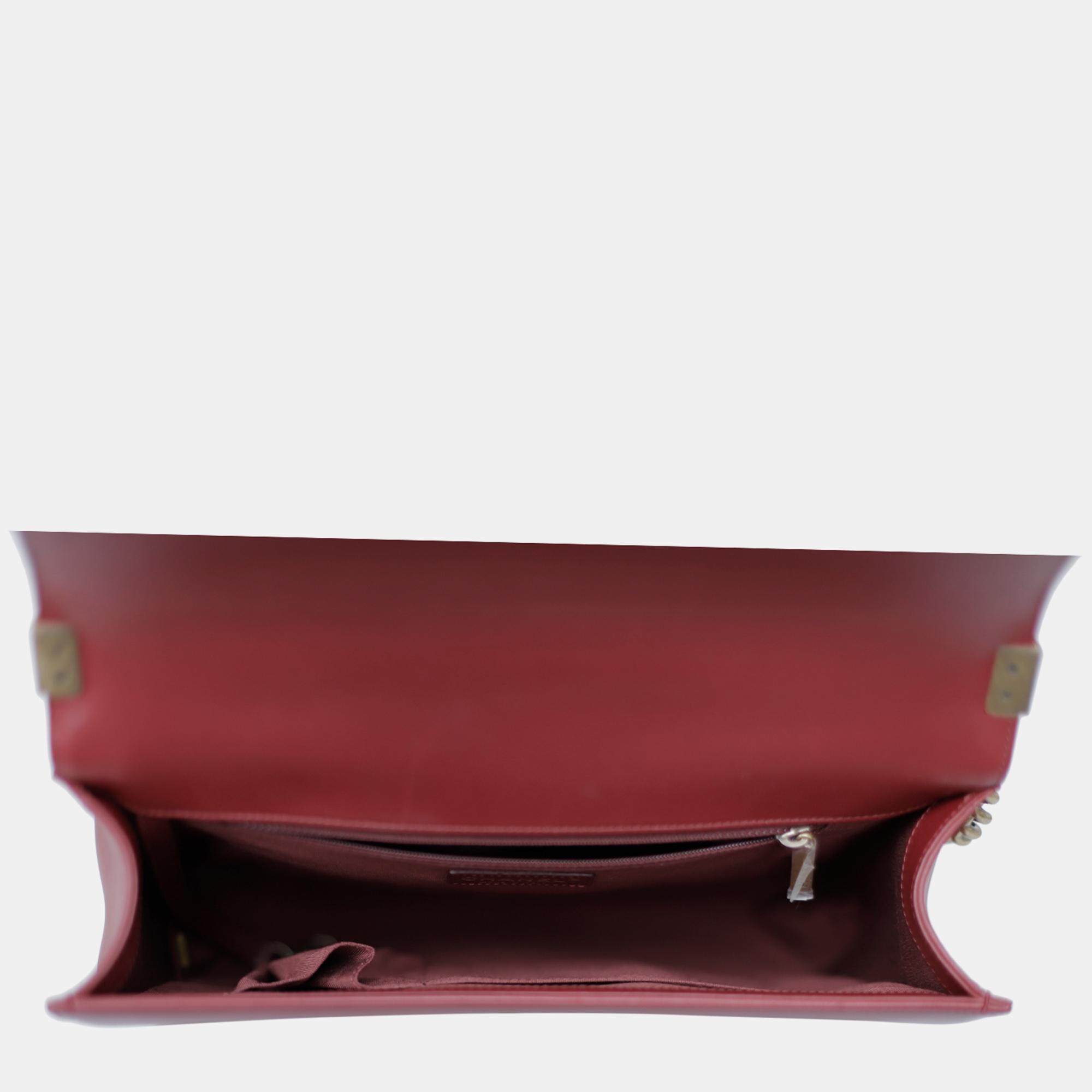 Chanel Maroon Leather Large Boy Bag