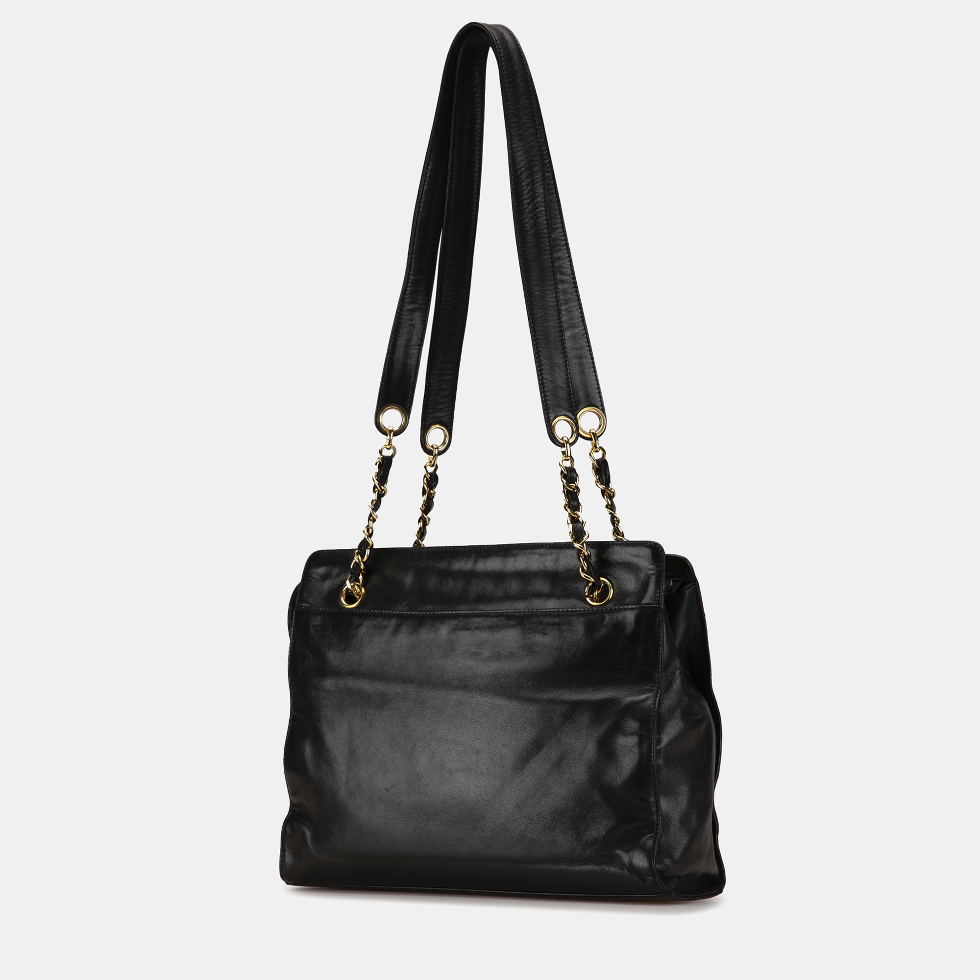 Chanel Black CC Lambskin Chain Tote Bag