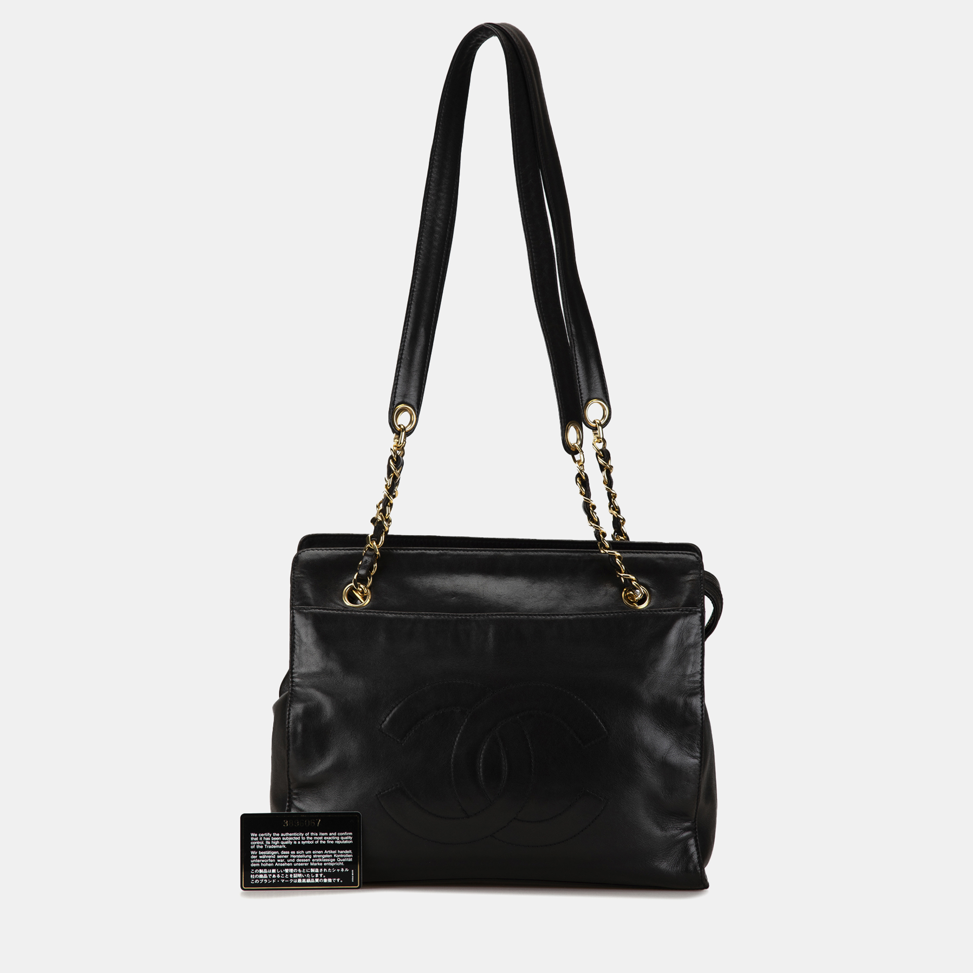 Chanel Black CC Lambskin Chain Tote Bag