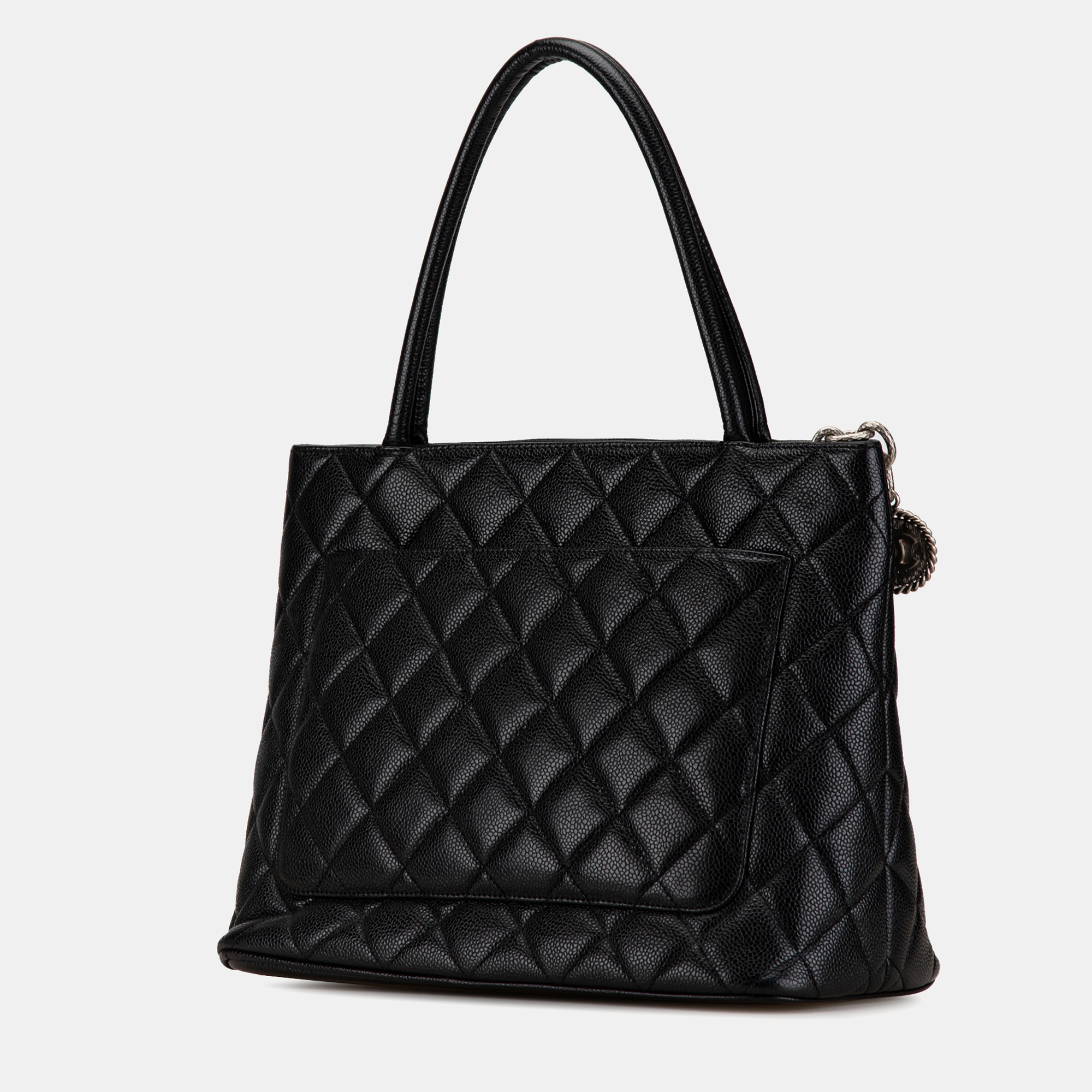 Chanel Black Caviar Medallion Tote Bag