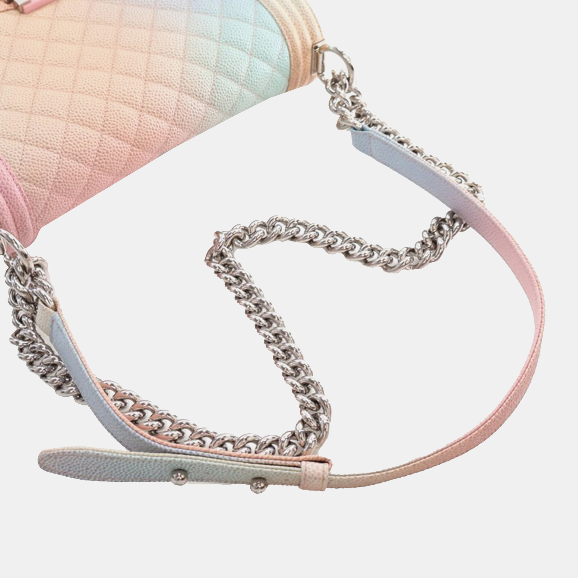 Chanel Rainbow  Quilted Caviar Medium Boy Flap Bag