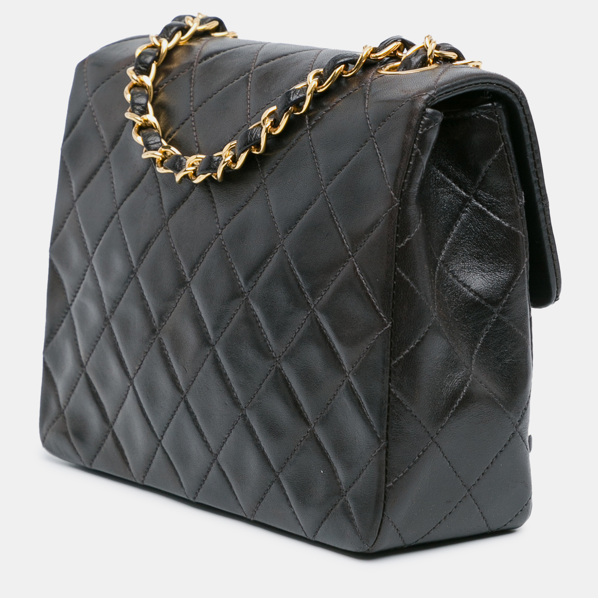 Chanel Black Quilted Classic Lambskin Flap Square Bag