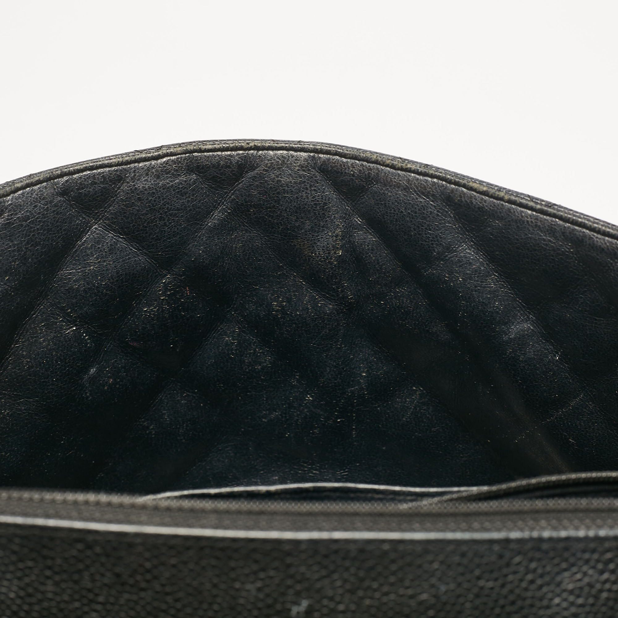 Chanel Black Caviar Quilted Leather Maxi Single Flap Bag