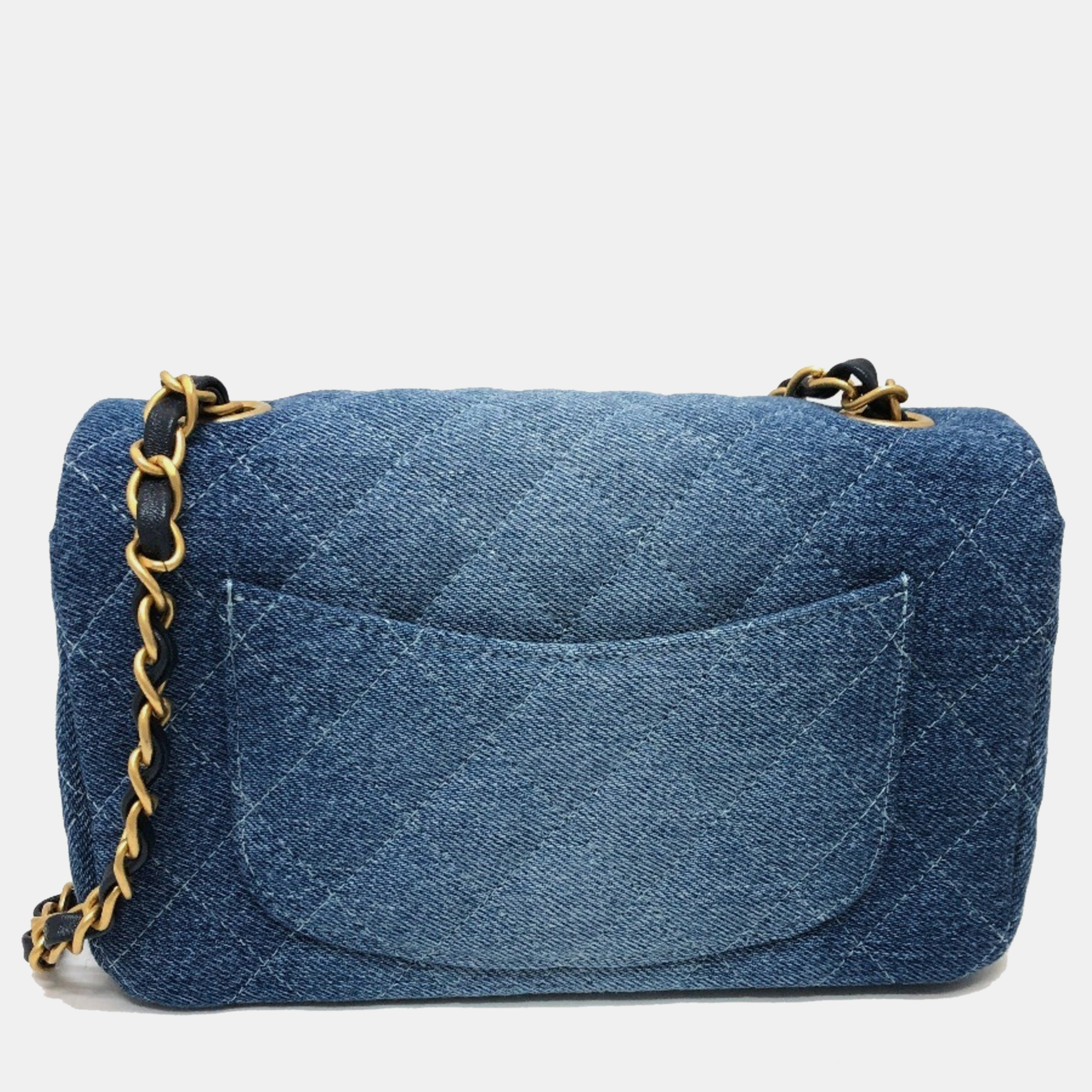 Chanel Blue Denim Matelasse Gradient Shoulder Bag