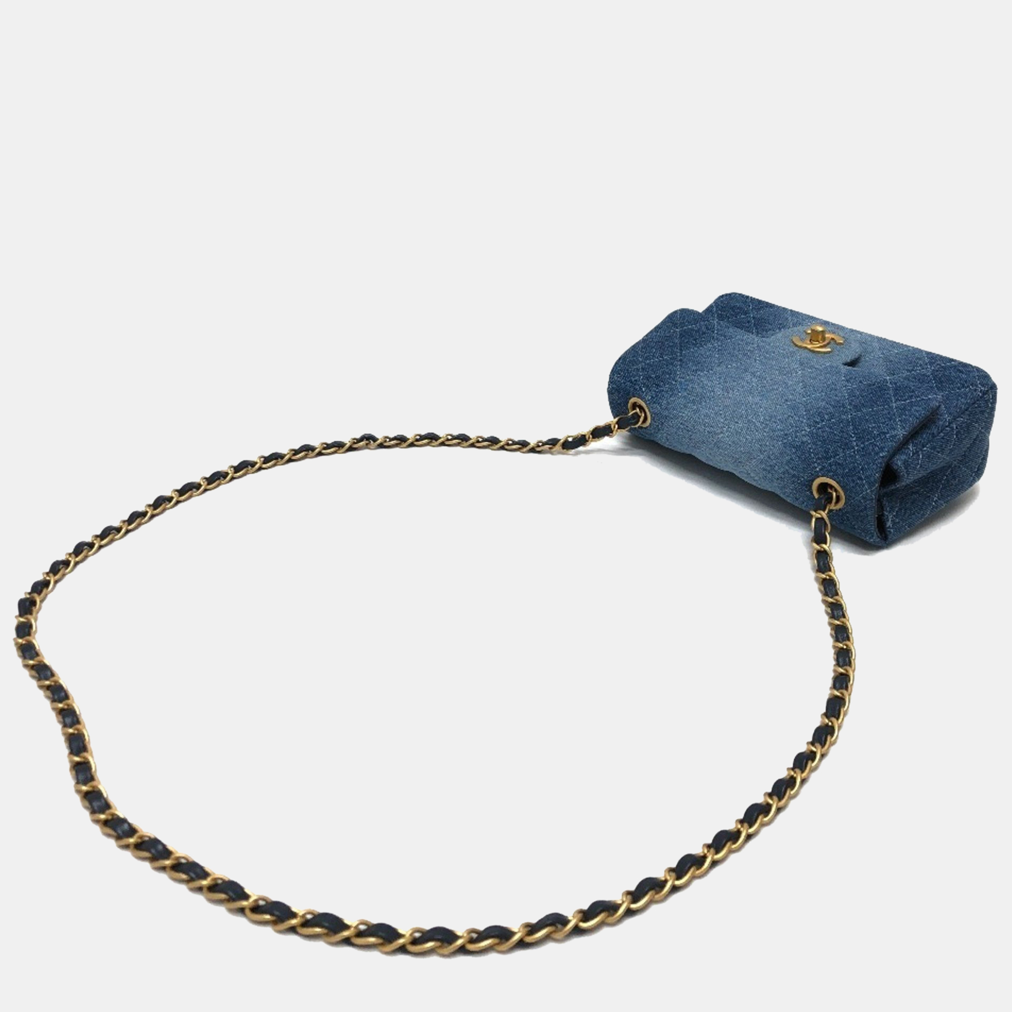 Chanel Blue Denim Matelasse Gradient Shoulder Bag