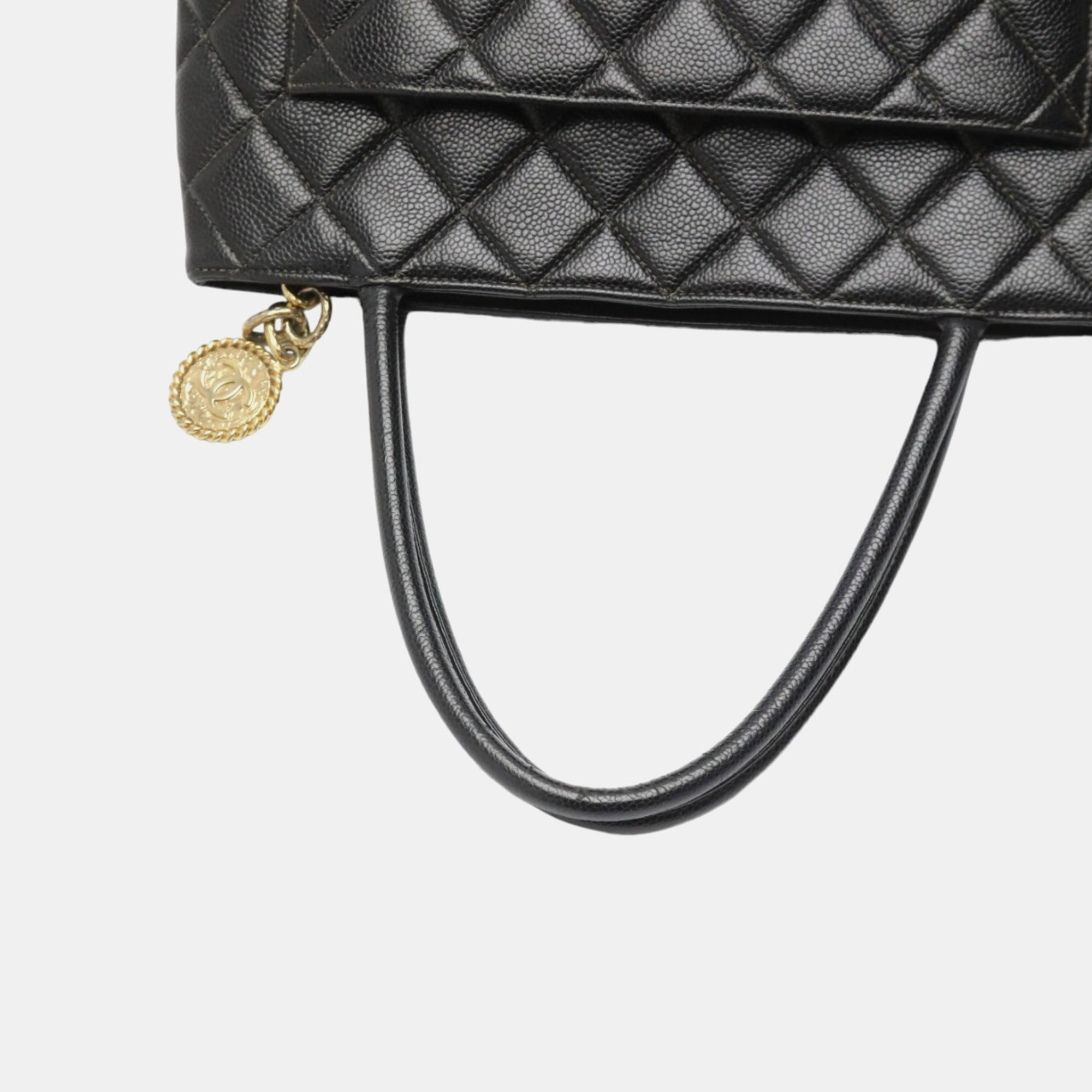 Chanel Matte Black Caviar Skin Reproduction Tote Bag