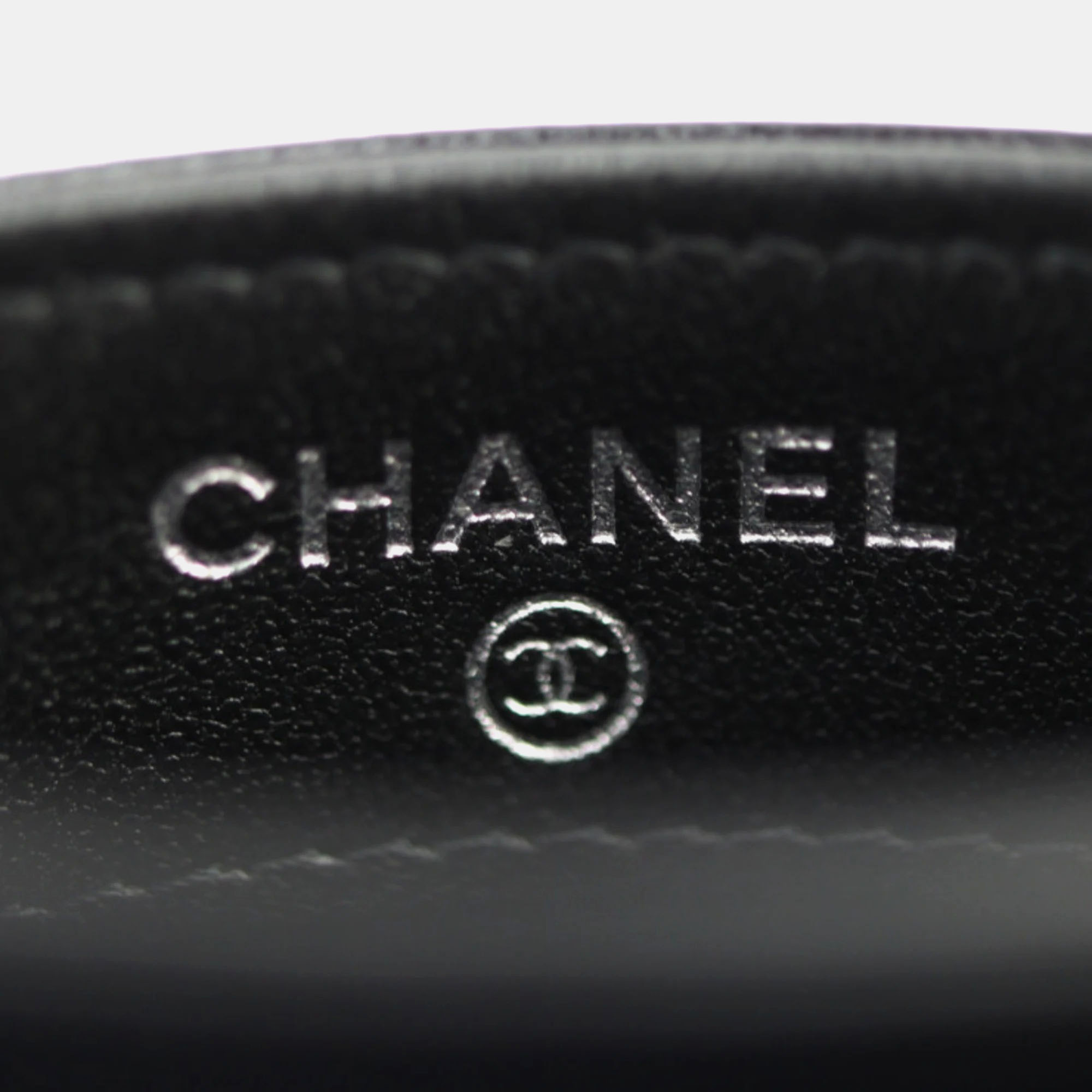 Chanel Black Lambskin Matelasse Star Coco Mark Cruise Card Case