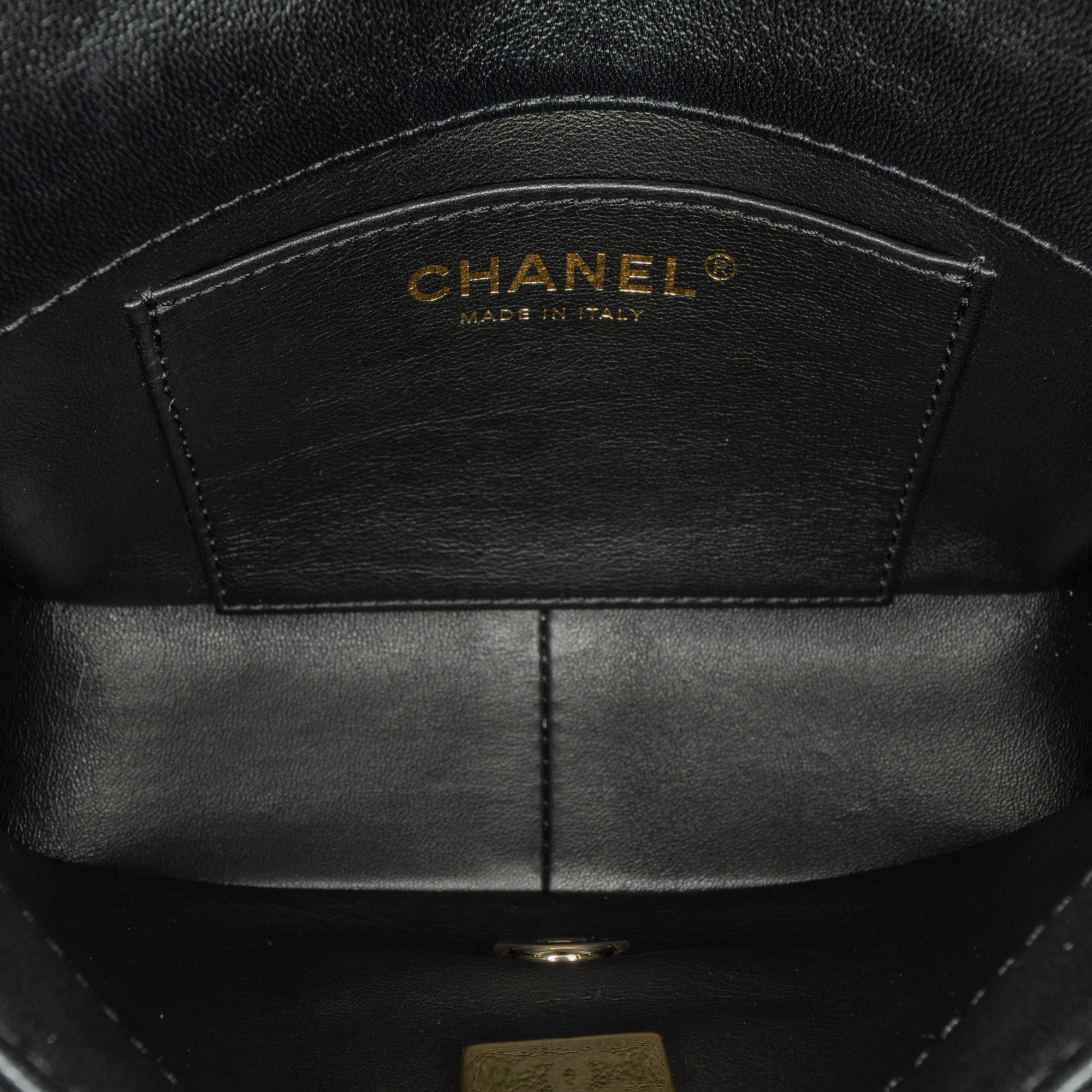 Chanel Black Lambskin Leather Mini Quilted Multi Chain Flap Bag