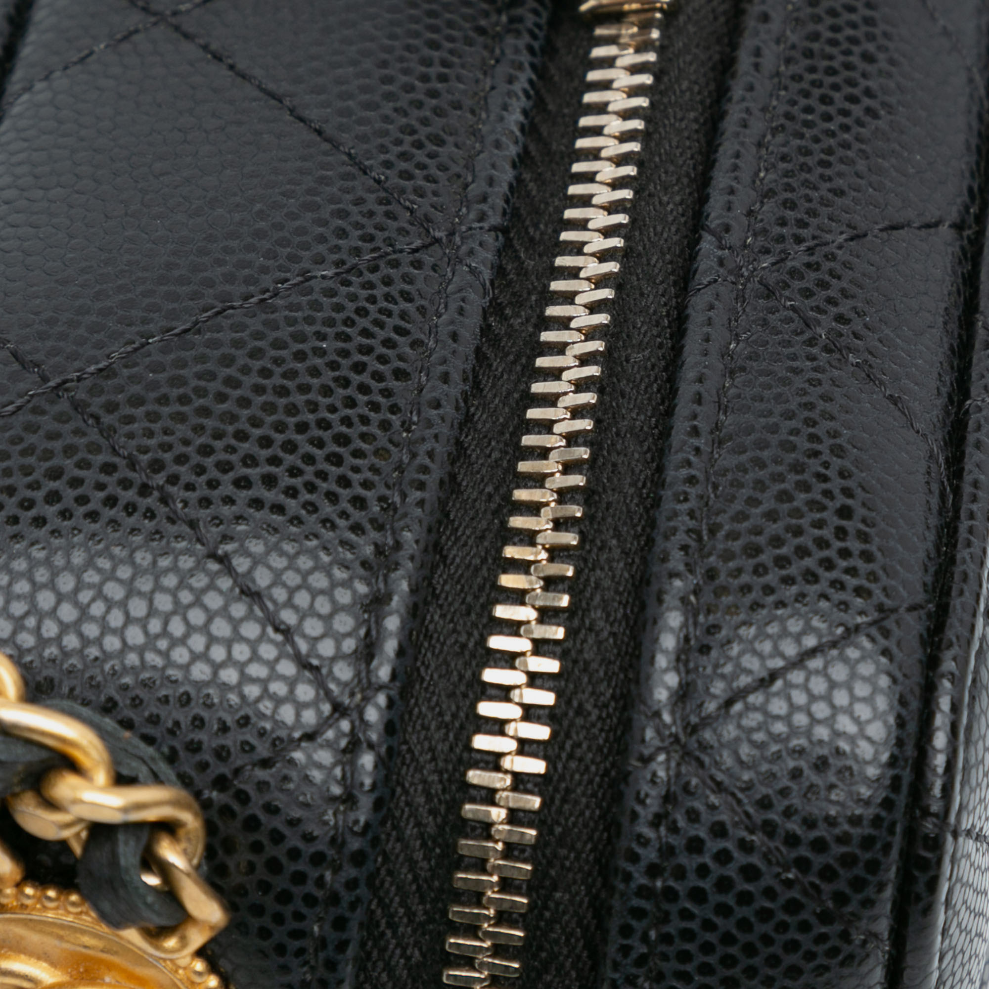 Chanel Black Quilted Caviar Twist Your Buttons Crossbody Bag