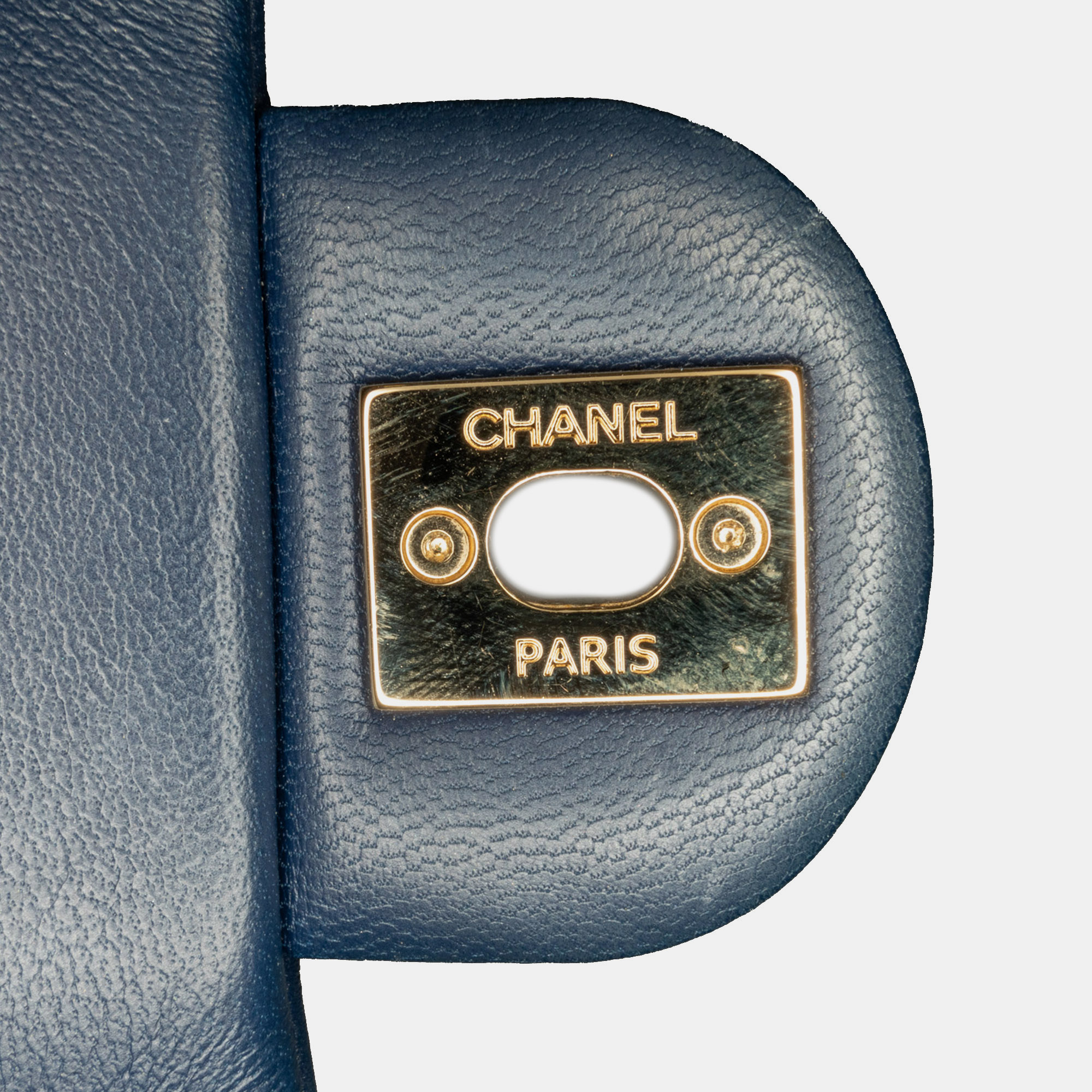 Chanel Navy Blue Small Lambskin Elegant Chain Single Flap Bag