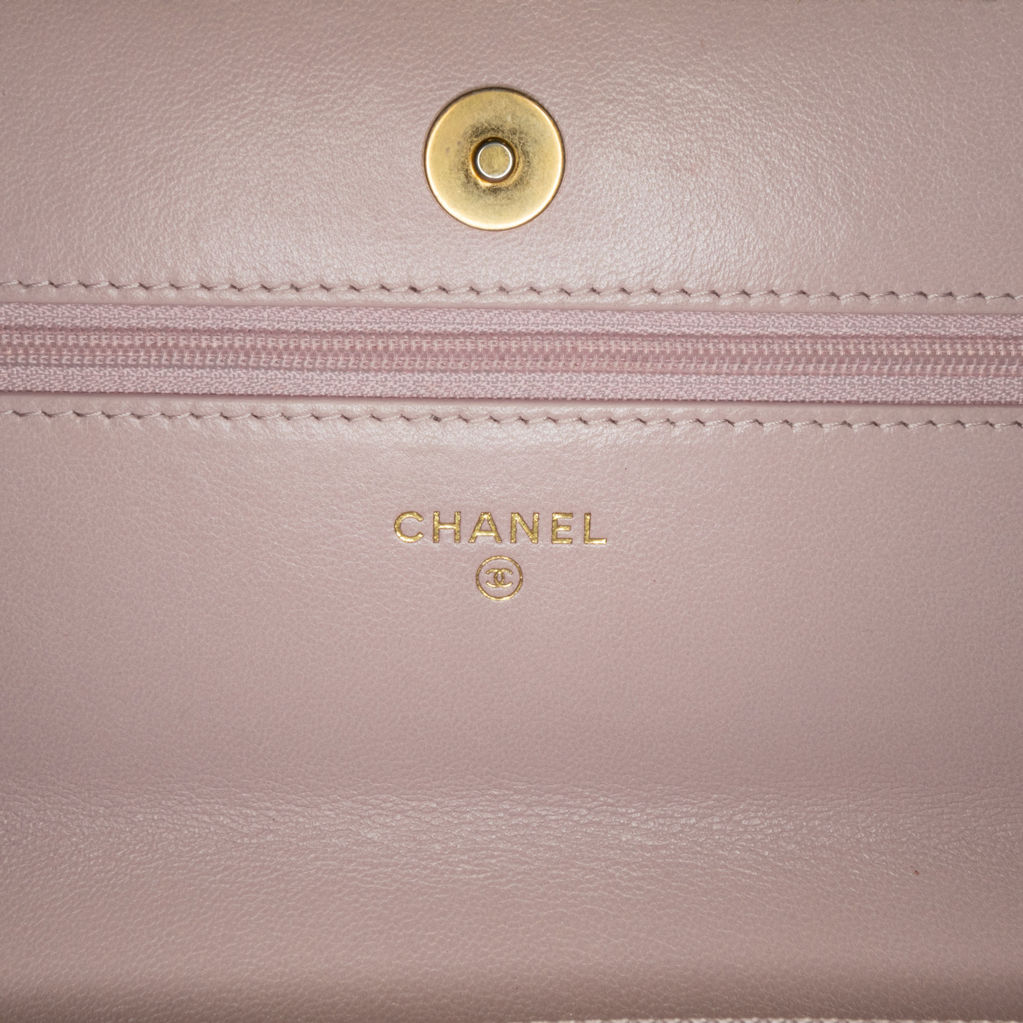 Chanel Pink Quilted Lambskin 19 Wallet On Chain