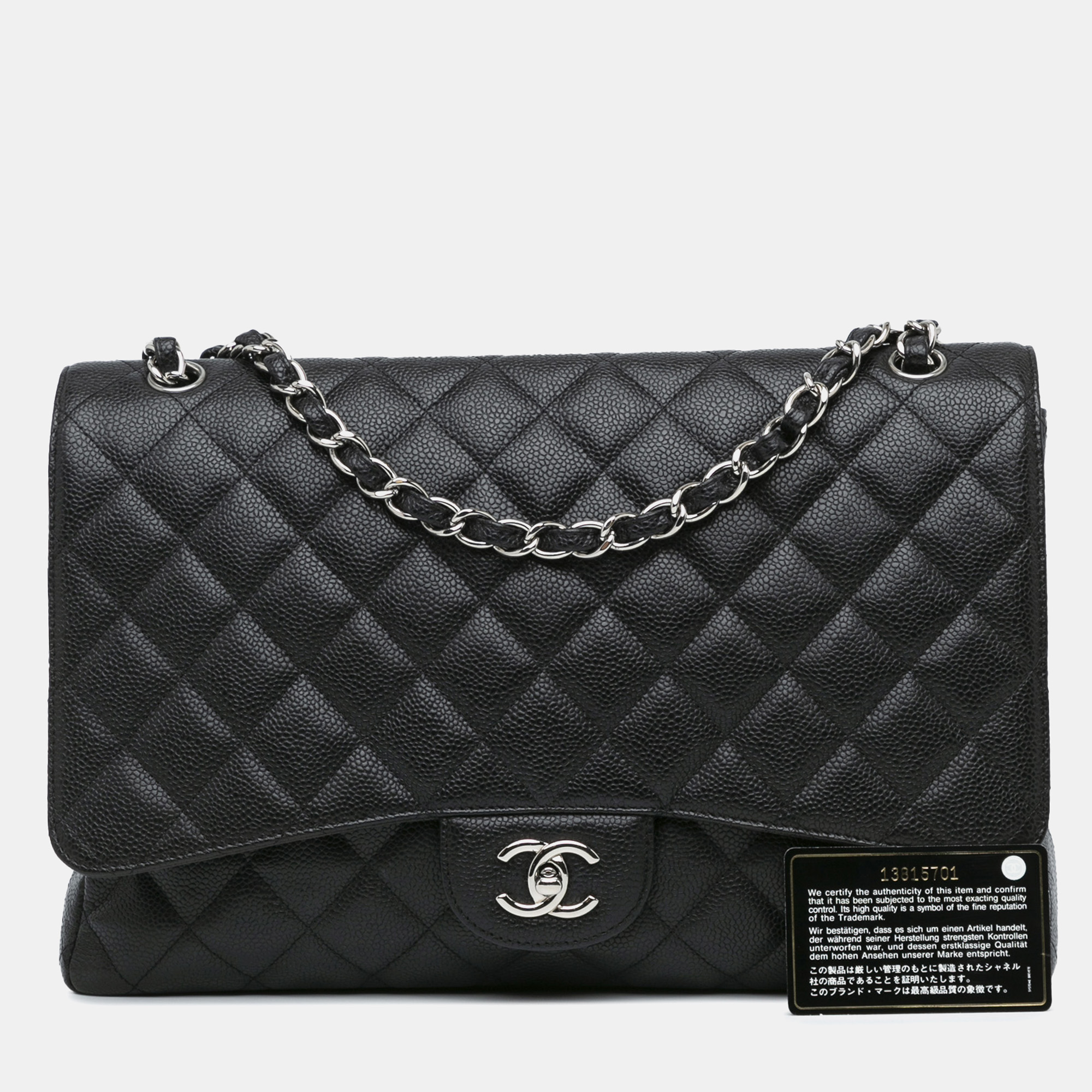 Chanel Black Maxi Classic Caviar Single Flap