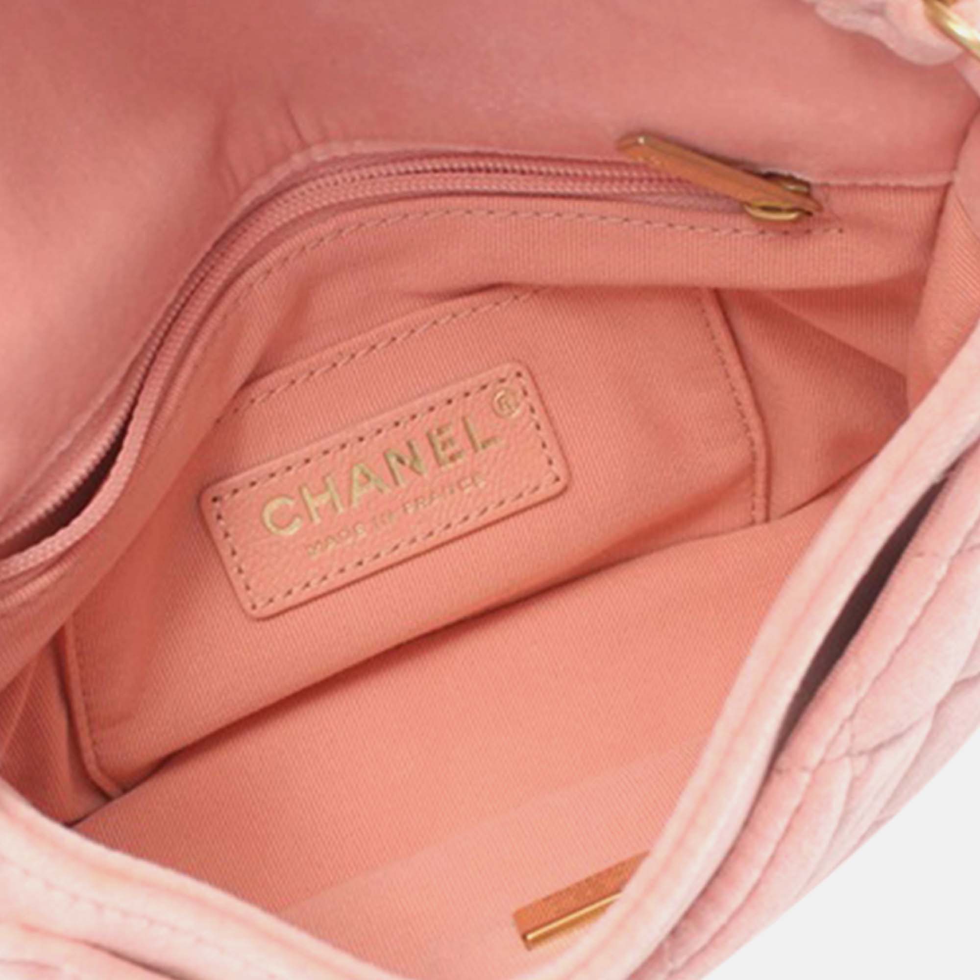 Chanel Pink Mini Quilted Velvet Double Frame Flap