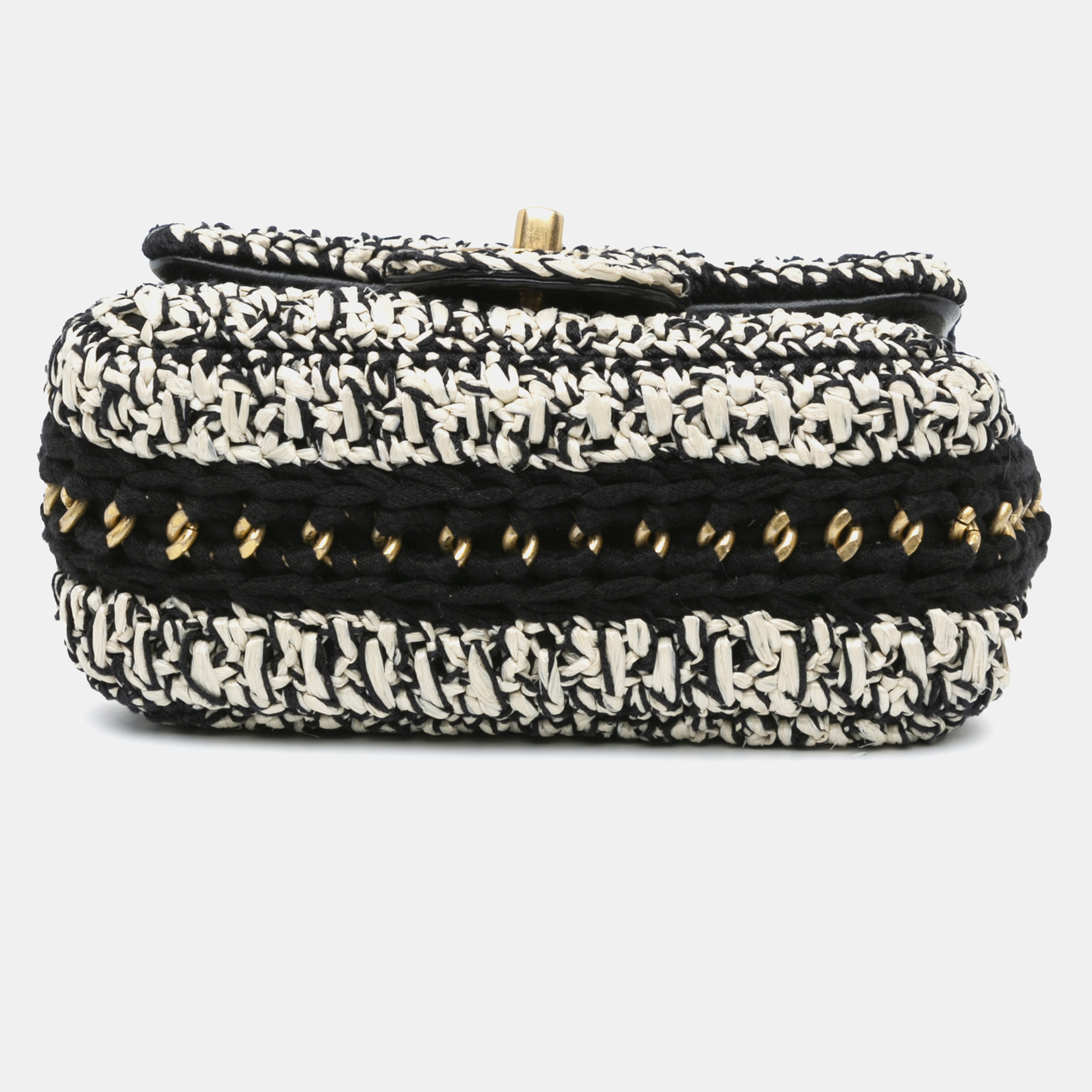 Chanel Multicolor Raffia Braided With Love Flap Bag