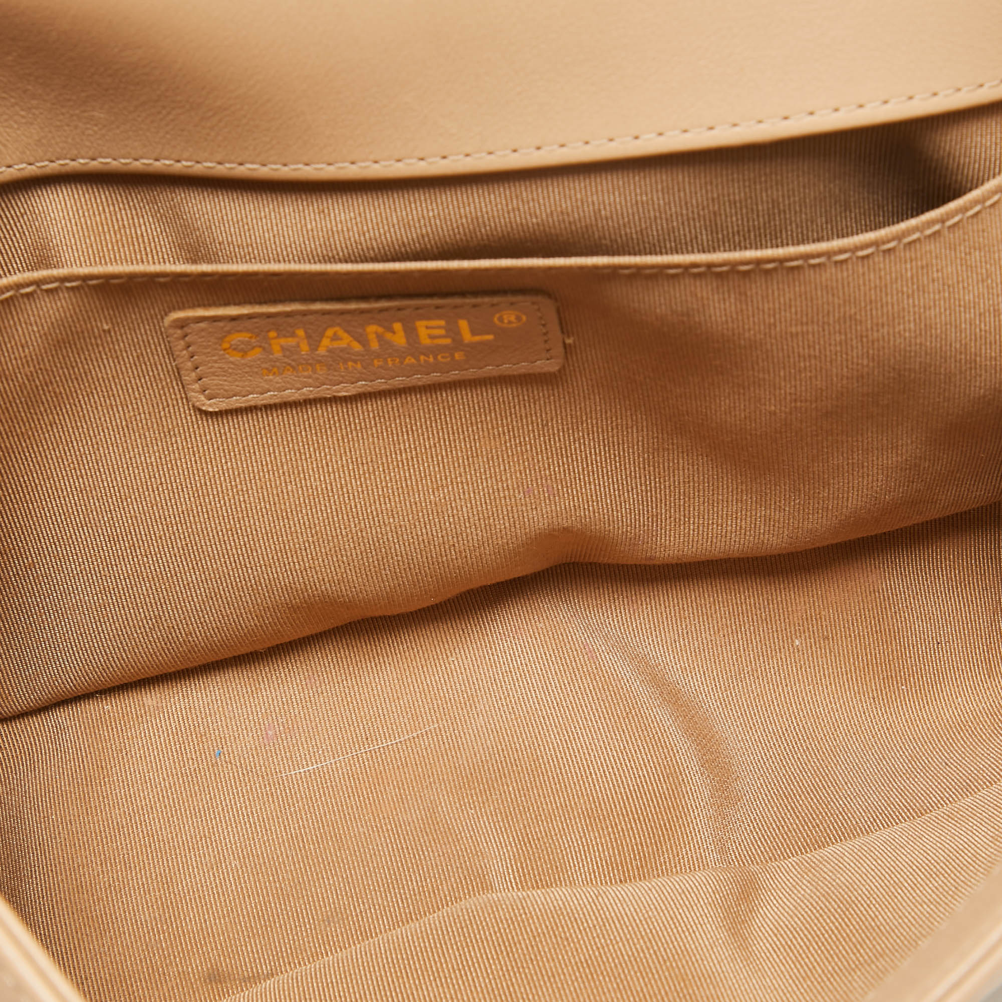 Chanel Beige Quilted Leather Medium Boy Flap Bag