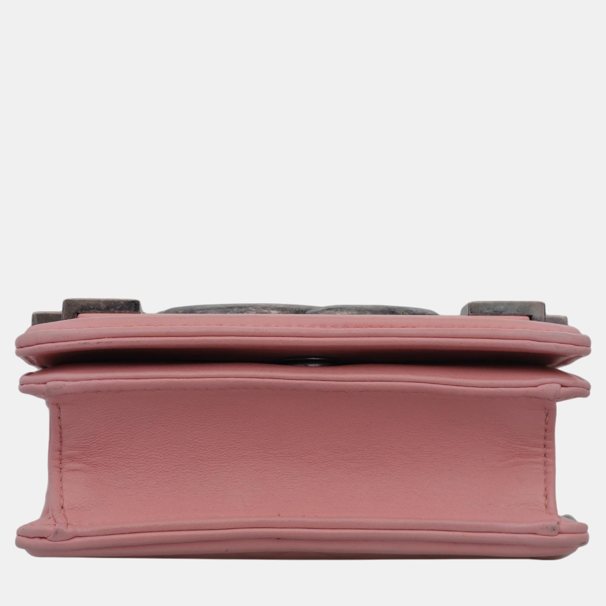 Chanel Pink Leather, Resin Boy Brick Flap Bag