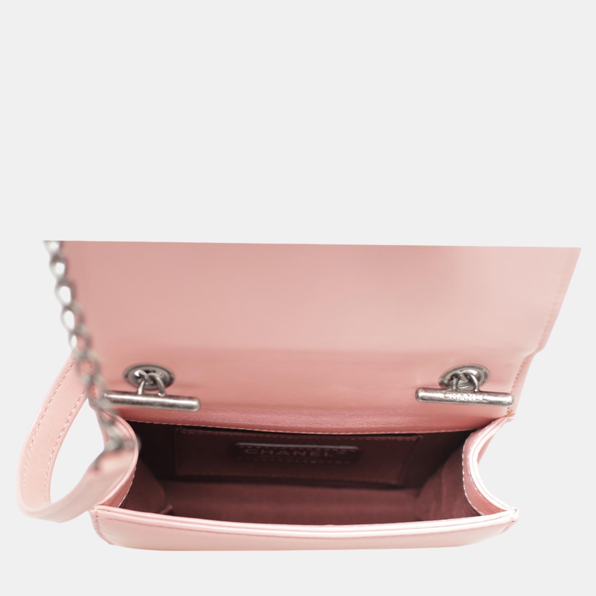 Chanel Pink Leather, Resin Boy Brick Flap Bag