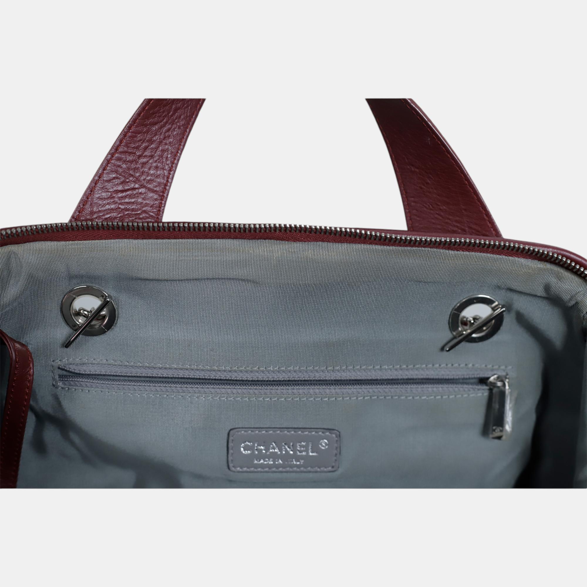 Chanel Burgundy Ultra Stitch Bowler Bag