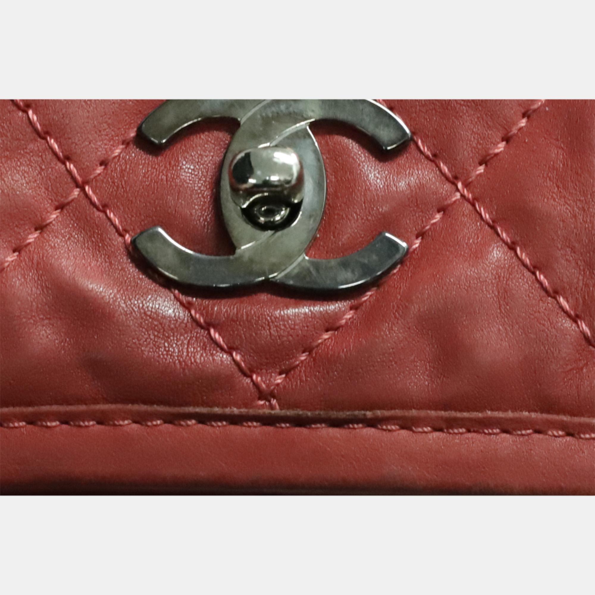 Chanel Red Leather Natural Beauty Flap Bag