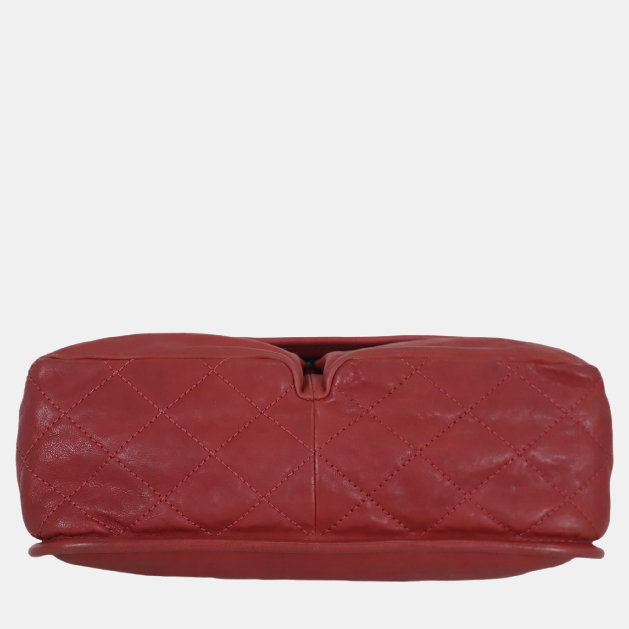 Chanel Red Leather Natural Beauty Flap Bag