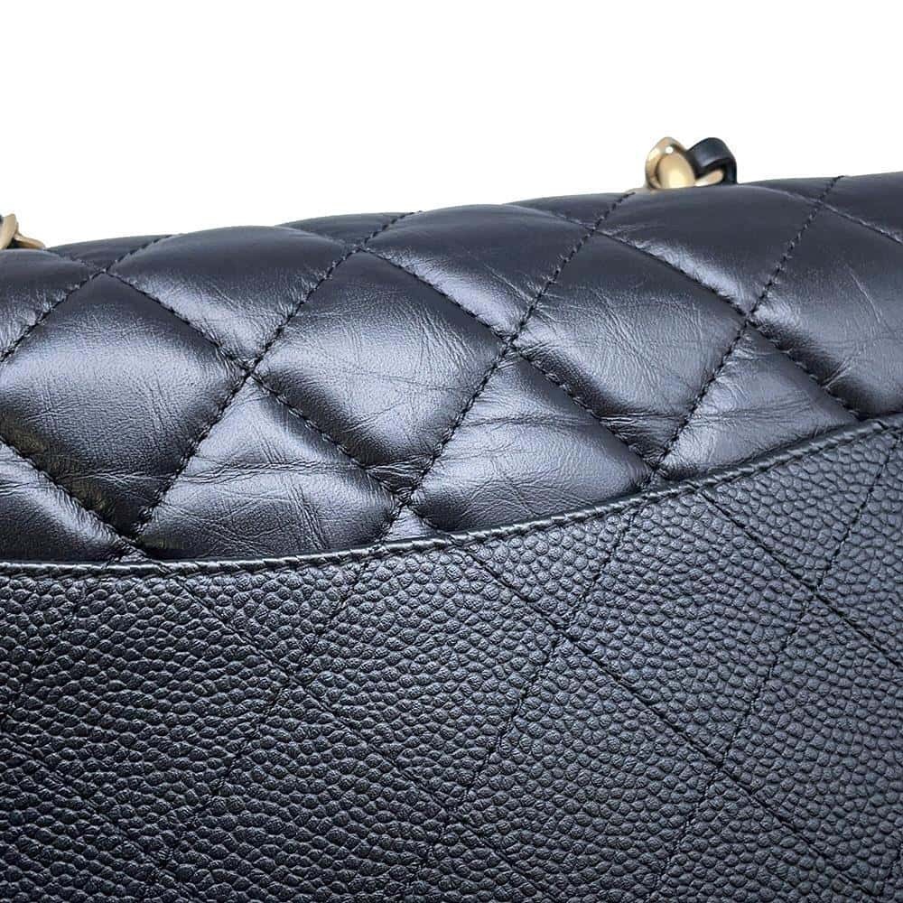 Chanel Black Caviar Leather Matelasse Chain Shoulder Bag