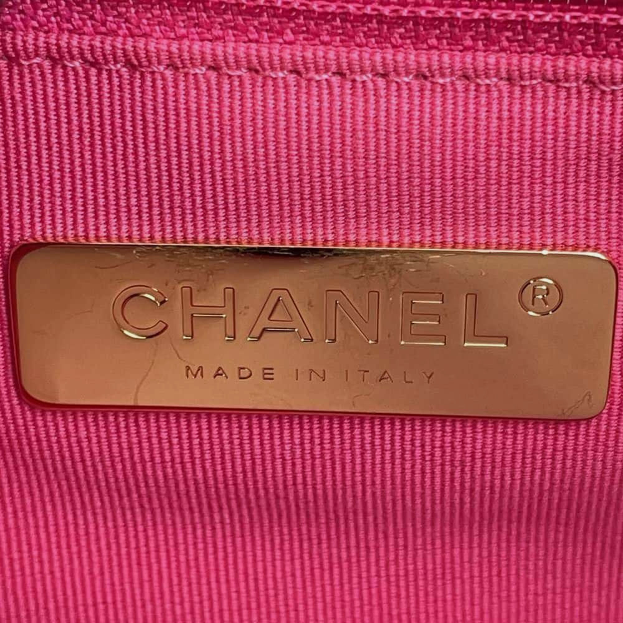 Chanel Pink Lambskin 19 Chain Shoulder Bag