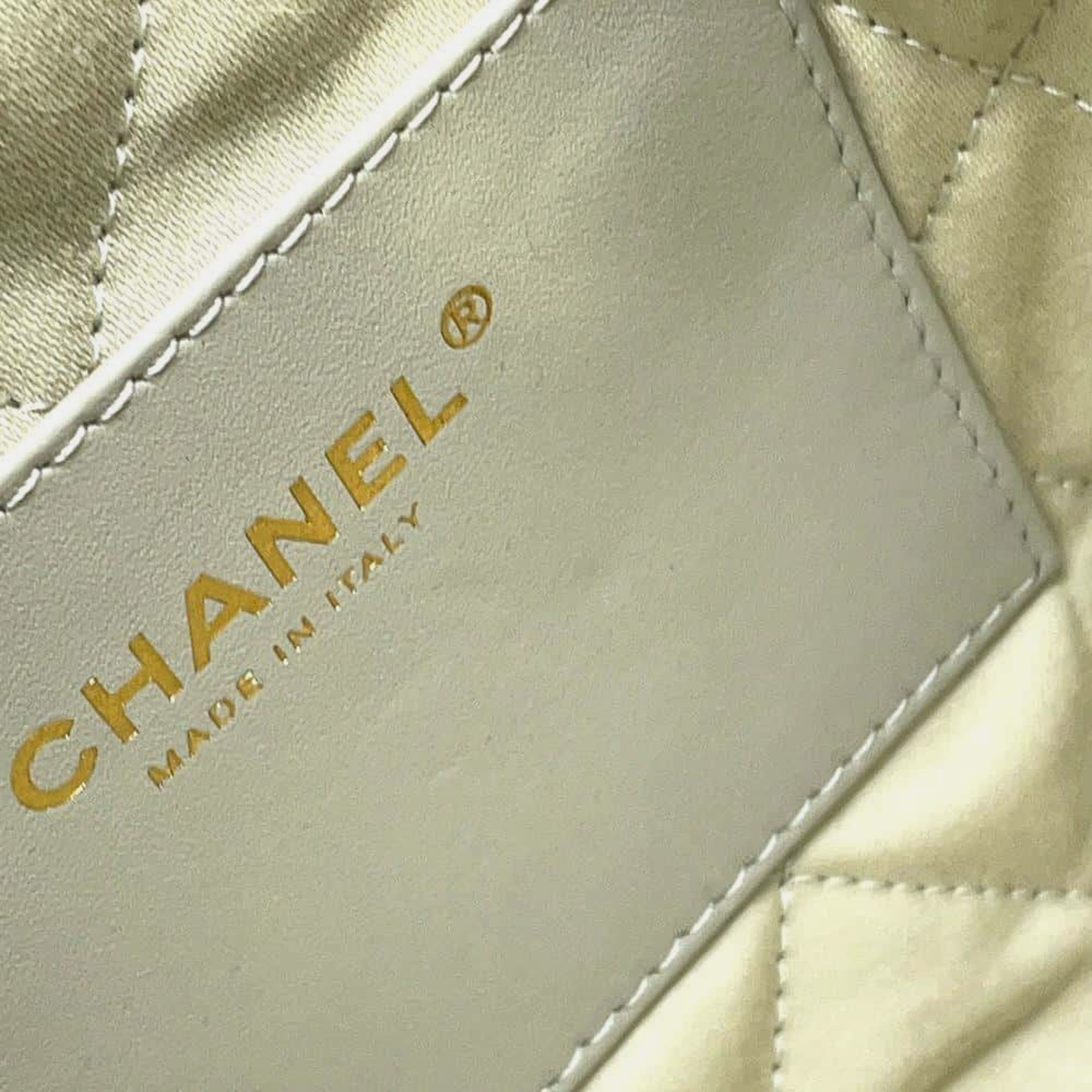 Chanel Chanel22 2wayHandbag Gray Shiny Calf Leather Size Mini