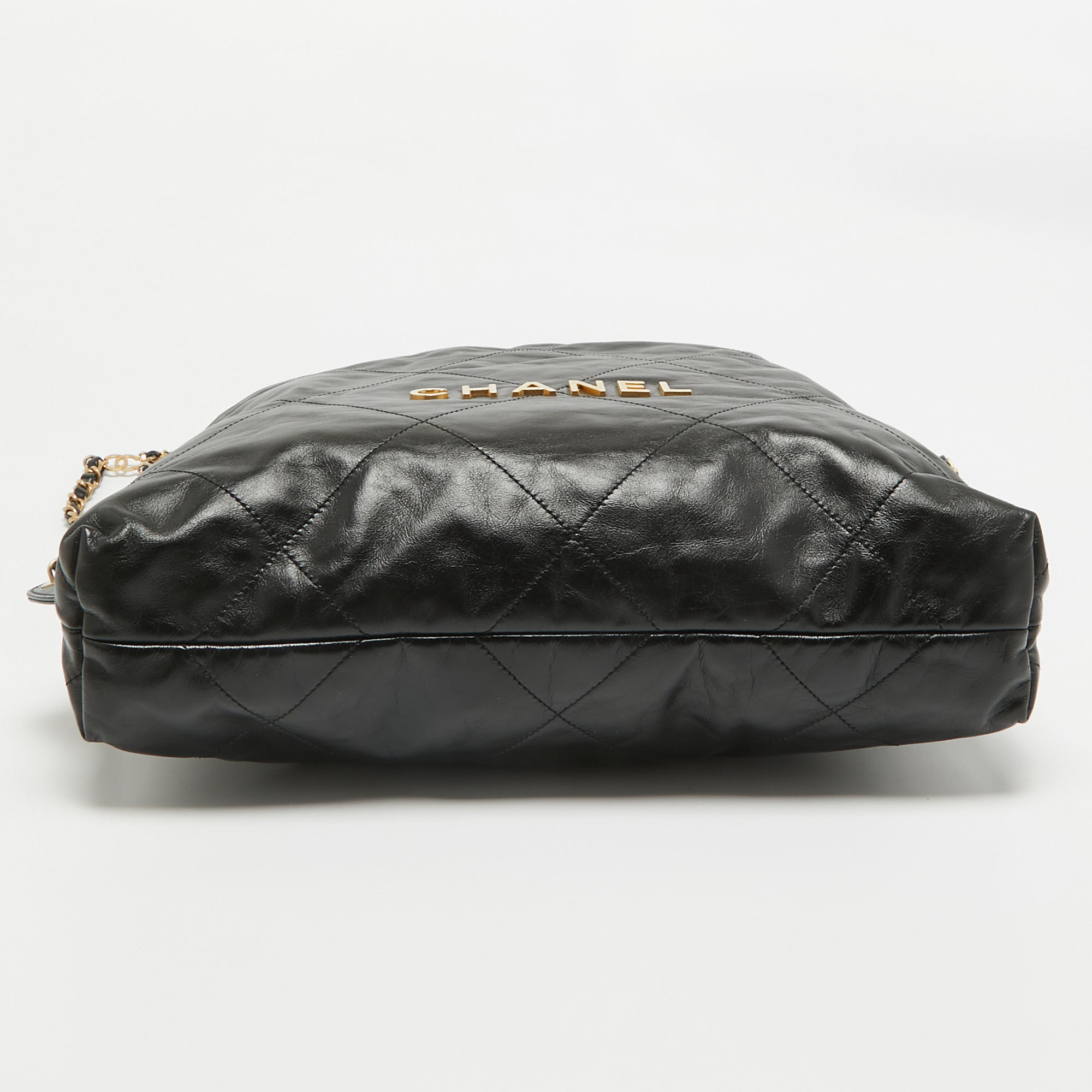 Chanel Black Quilted Leather 22 Backpack